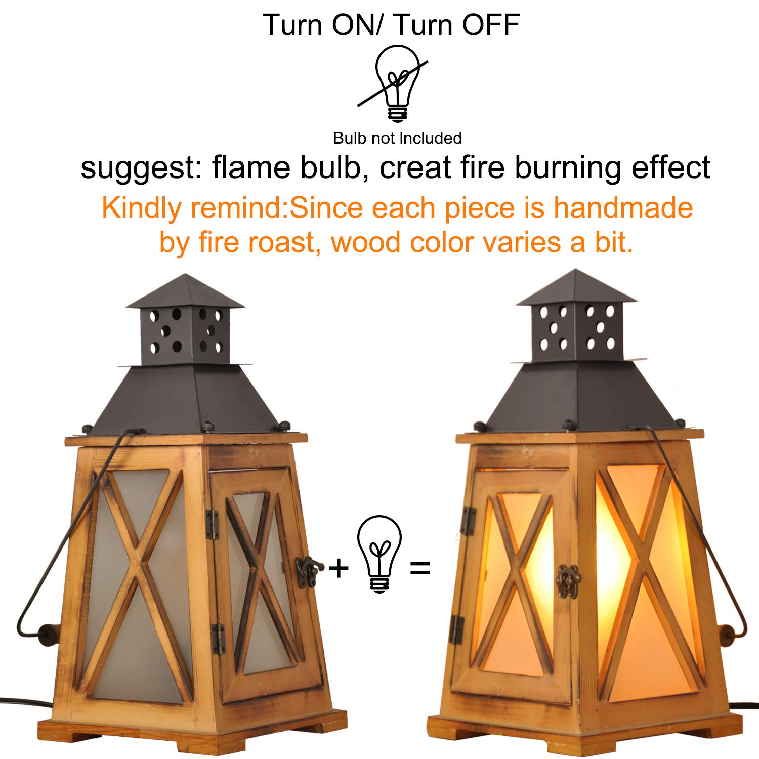 Antique Wood Electric Lantern Lights Table Lamp, Vintage Farmhouse Nautical Decorative, Bedside Night Lights Desk Lamp For Bedroom Living Room, Hanging Light Fixture For Indoor And Outdoor