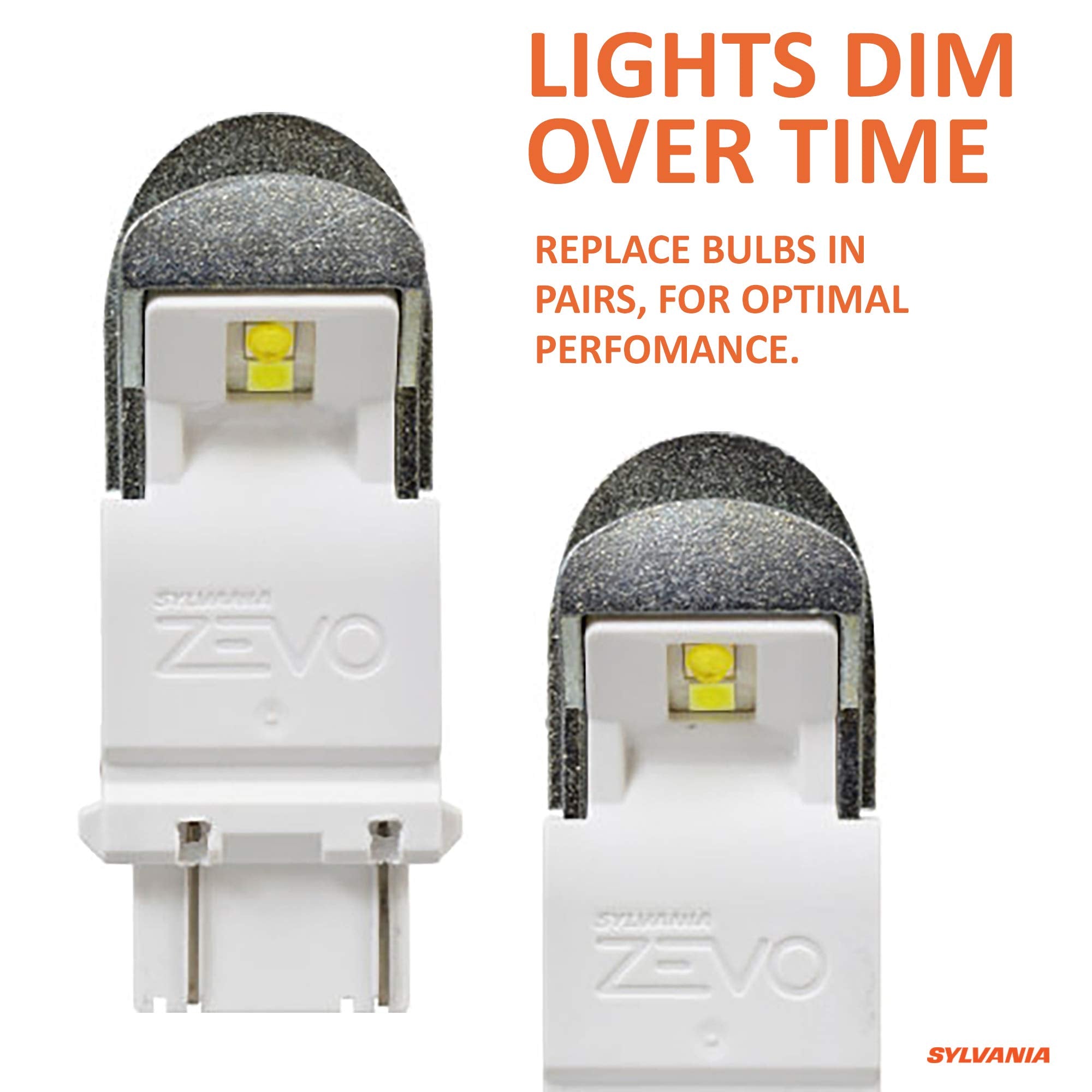 SYLVANIA 3157 ZEVO LED Bulb - Bright White, Ideal for Daytime Running Lights, 2-Pack