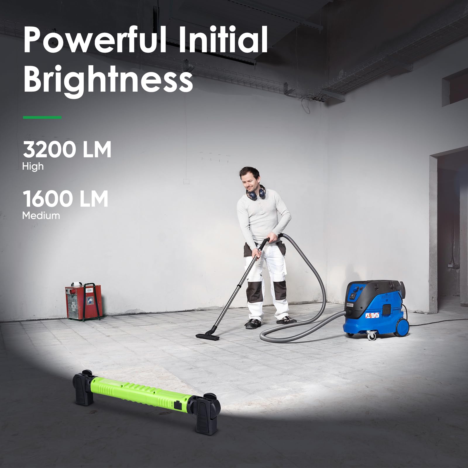 Ropelux 3rd Gen Work Light 3200LM, Rechargeable Magnetic Trouble Light, Dark Green, Model JJWL03, Portable for Car Repair and Emergency Use