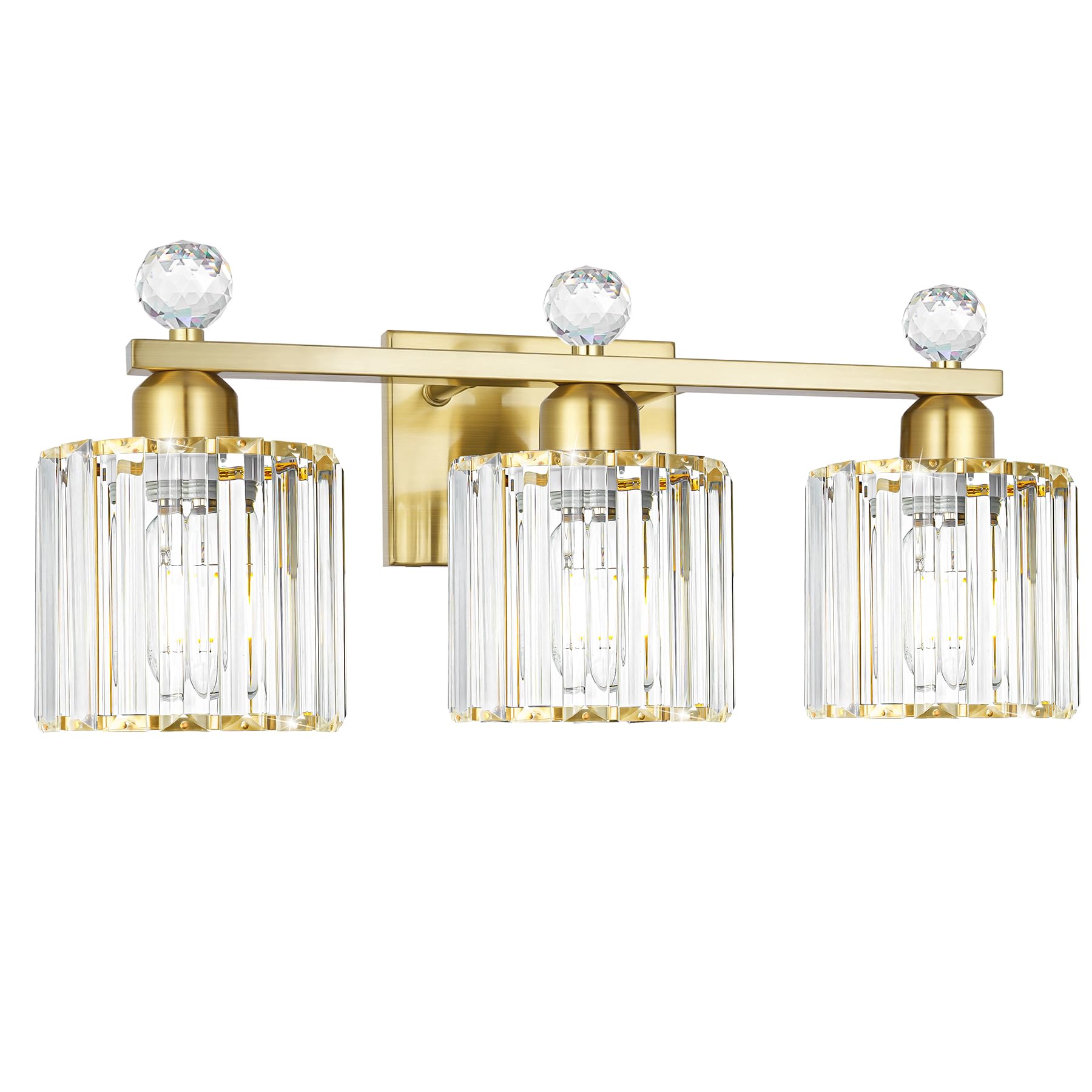 Lxybcce Modern Crystal Bathroom Vanity Light  Gold Bathroom Lighting Fixture  Crystal Brass Vanity Light Fixture Over Mirror  Bath Wall Mounted Lighting for Bedroom  Living Room