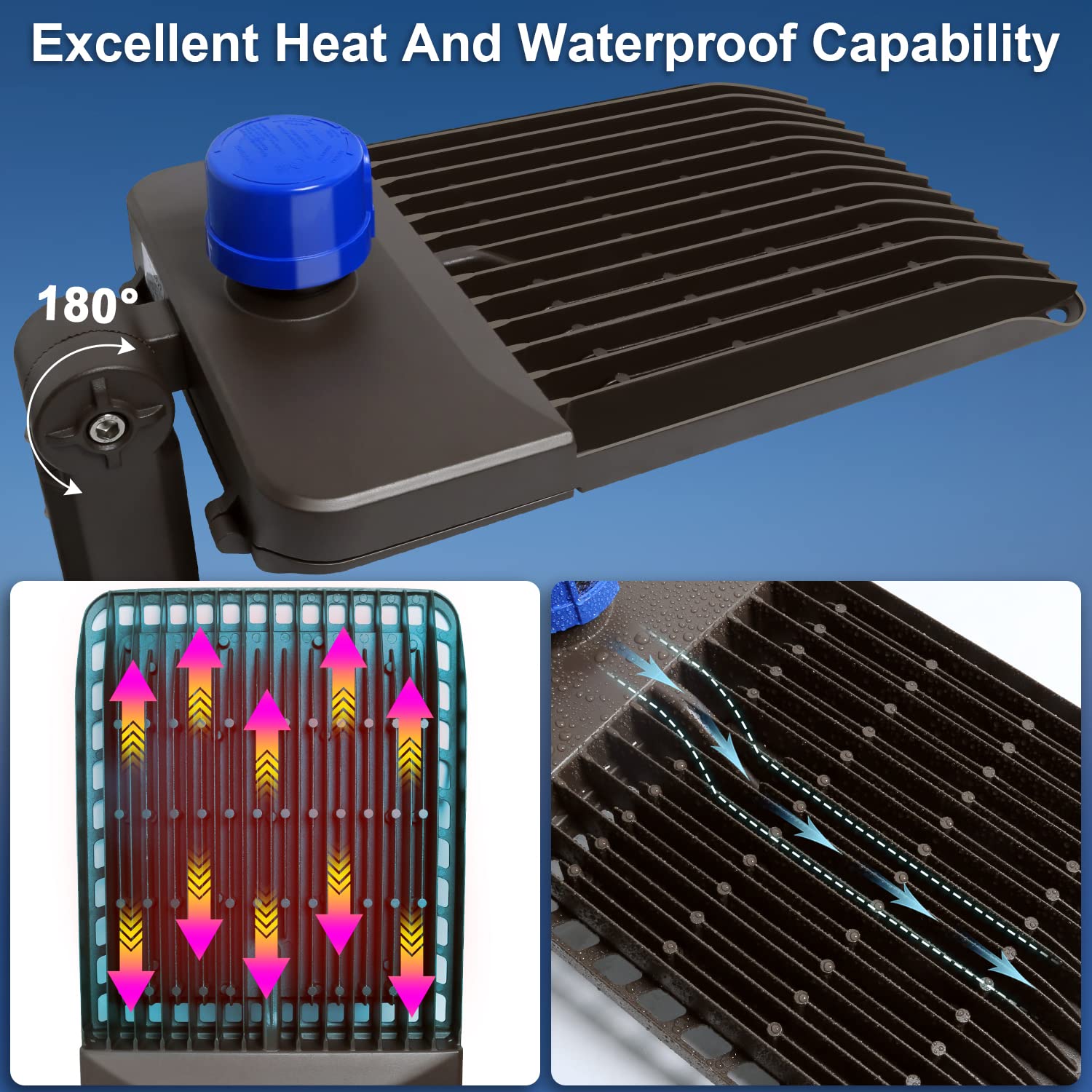 Biritalo 45000Lm Led Parking Lot Light 300W Dusk To Dawn Ip65 Waterproof Outdoor Fixture