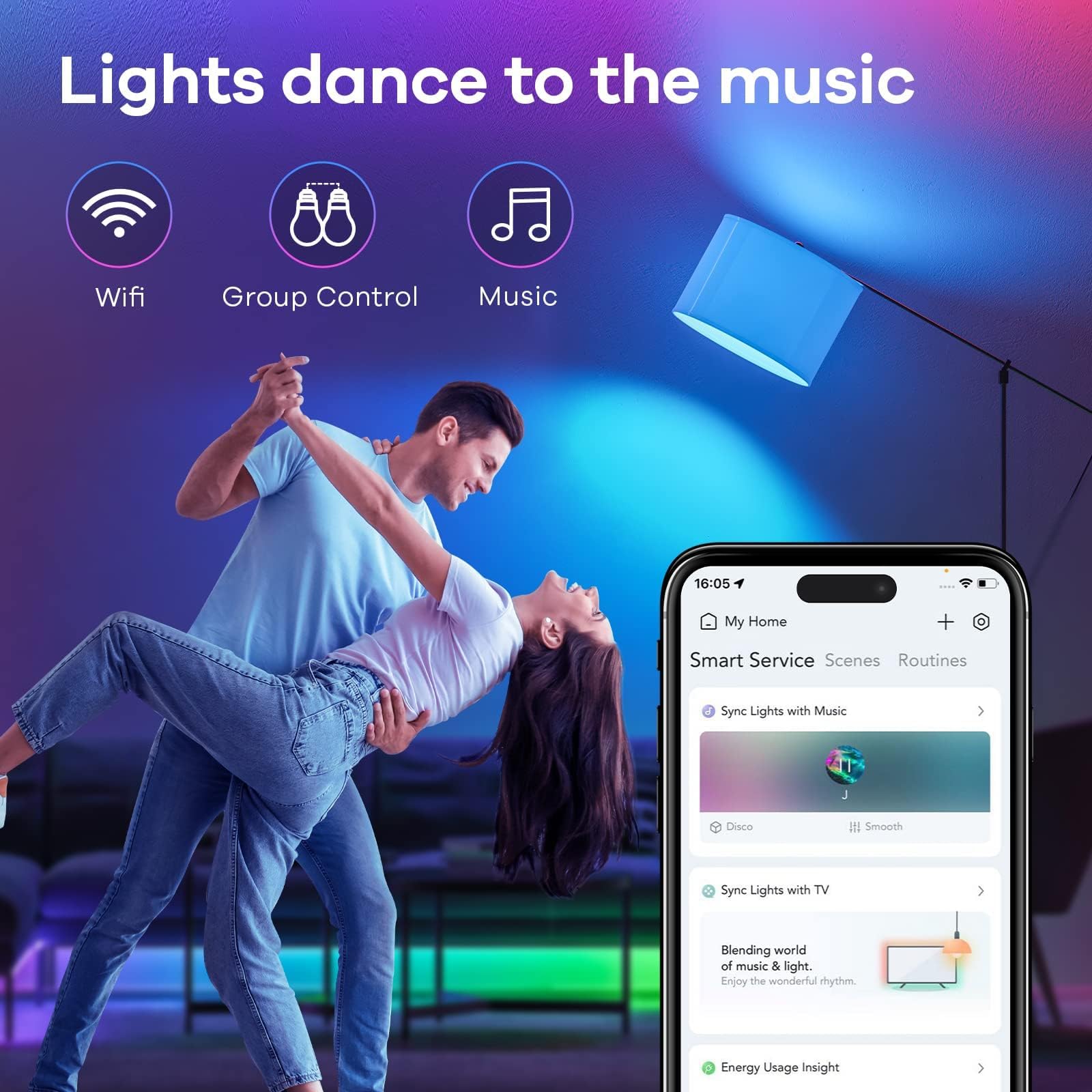 Linkind Smart Light Bulb, 1100LM RGBTW LED, Works with Alexa/Google, 4 Pack, 75W, Model LS01009110