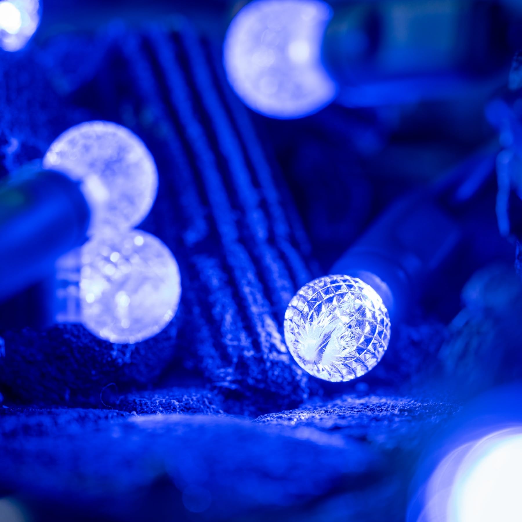 Sweet Shine 100 Blue Raspberry One-Piece Led Christmas Lights, 33 Ft Green Cord High Waterproof Ul Certified G12 Outdoor String