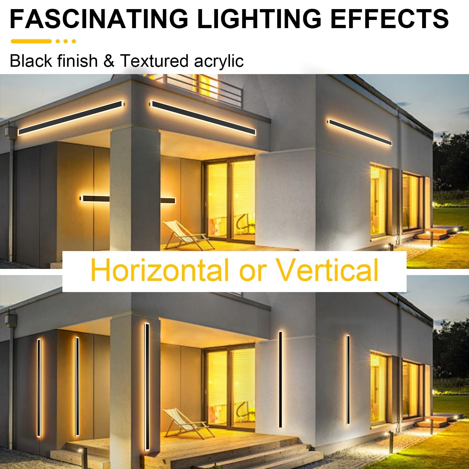 Aipsun Porch Wall Lights 78.7 inch Long Strip Modern Outdoor Wall Light ...