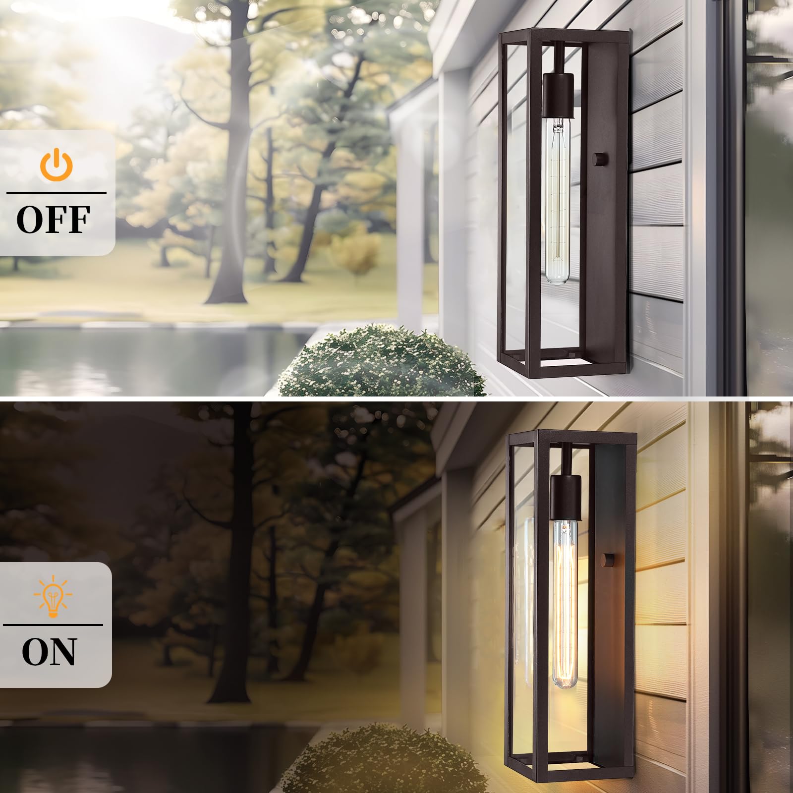 Criry Outdoor Wall Lighting Fixtures, 15.8 Waterproof Metal Sconce, Brown, 2-Pack, Modern Design For Patio & Entryway, Model Wl103B-Bw-1