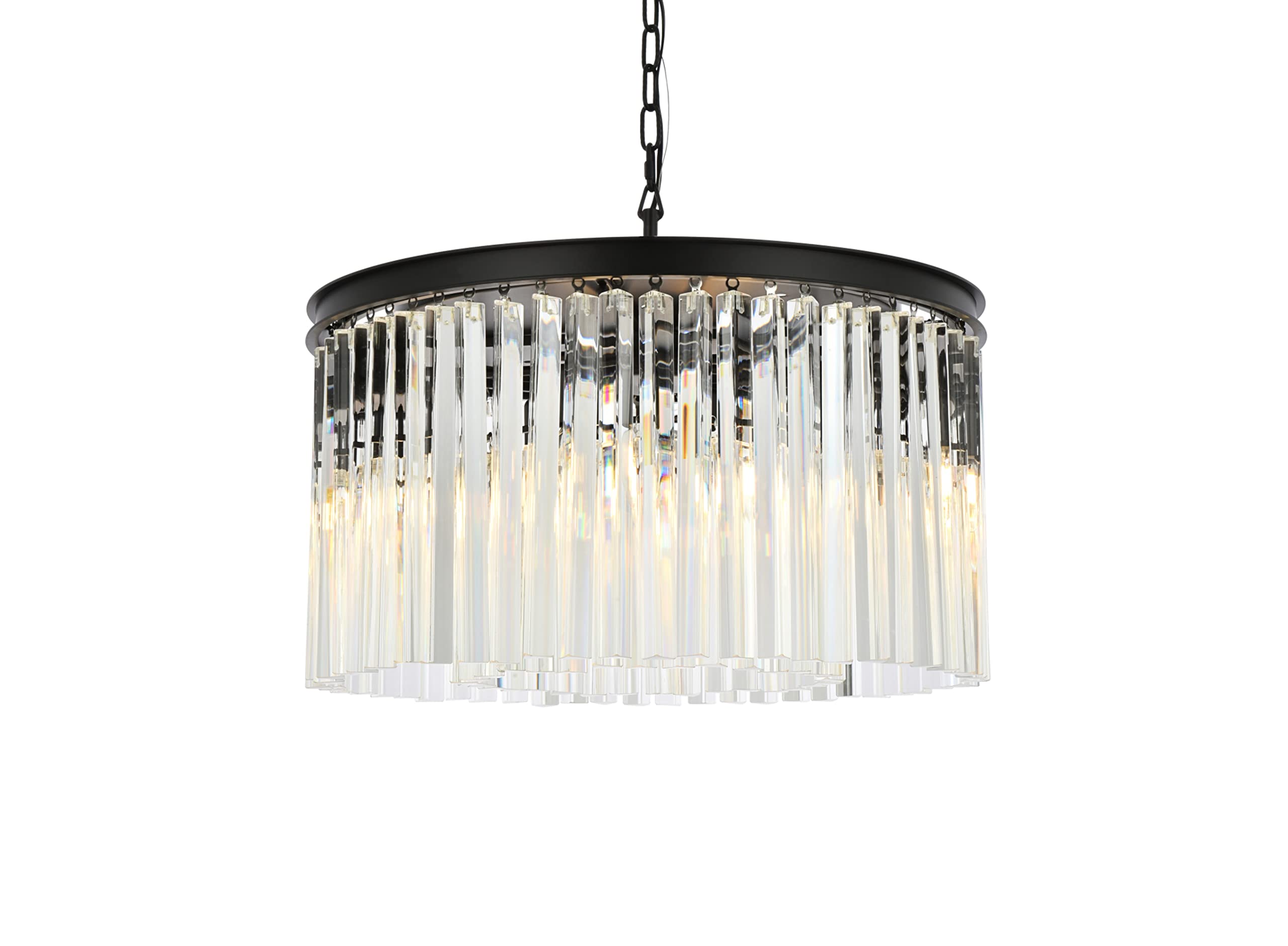 Elegant Lighting 1208D26MB-Rc 26 Dia x 135 H in Sydney Pendent Lamp - Mocha Brown- Royal cut crystals
