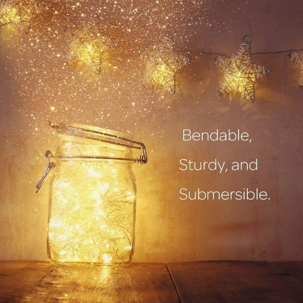 ANJAYLIA LED String Lights 50 Mini Twinkle Lights Battery Operated 16.4ft Warm White Decor for Wedding Party Christmas
