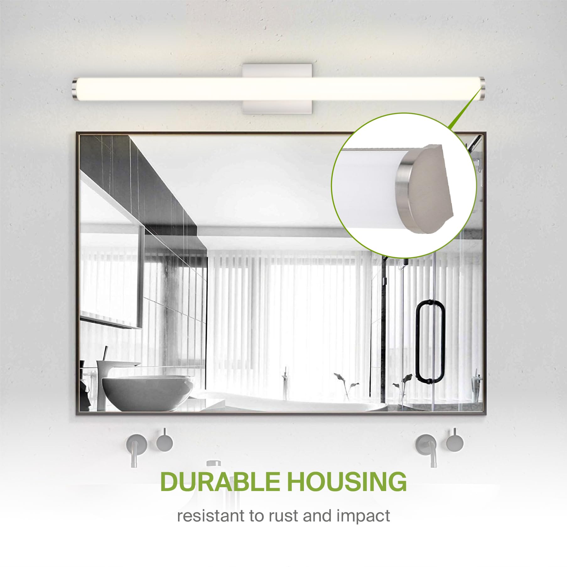 ASD LED Wall Mount Vanity Lighting Fixture 30W 2100LM 3000K-5000K 36 Inch Brushed Nickel Model A-LVF23-36D30CCNK
