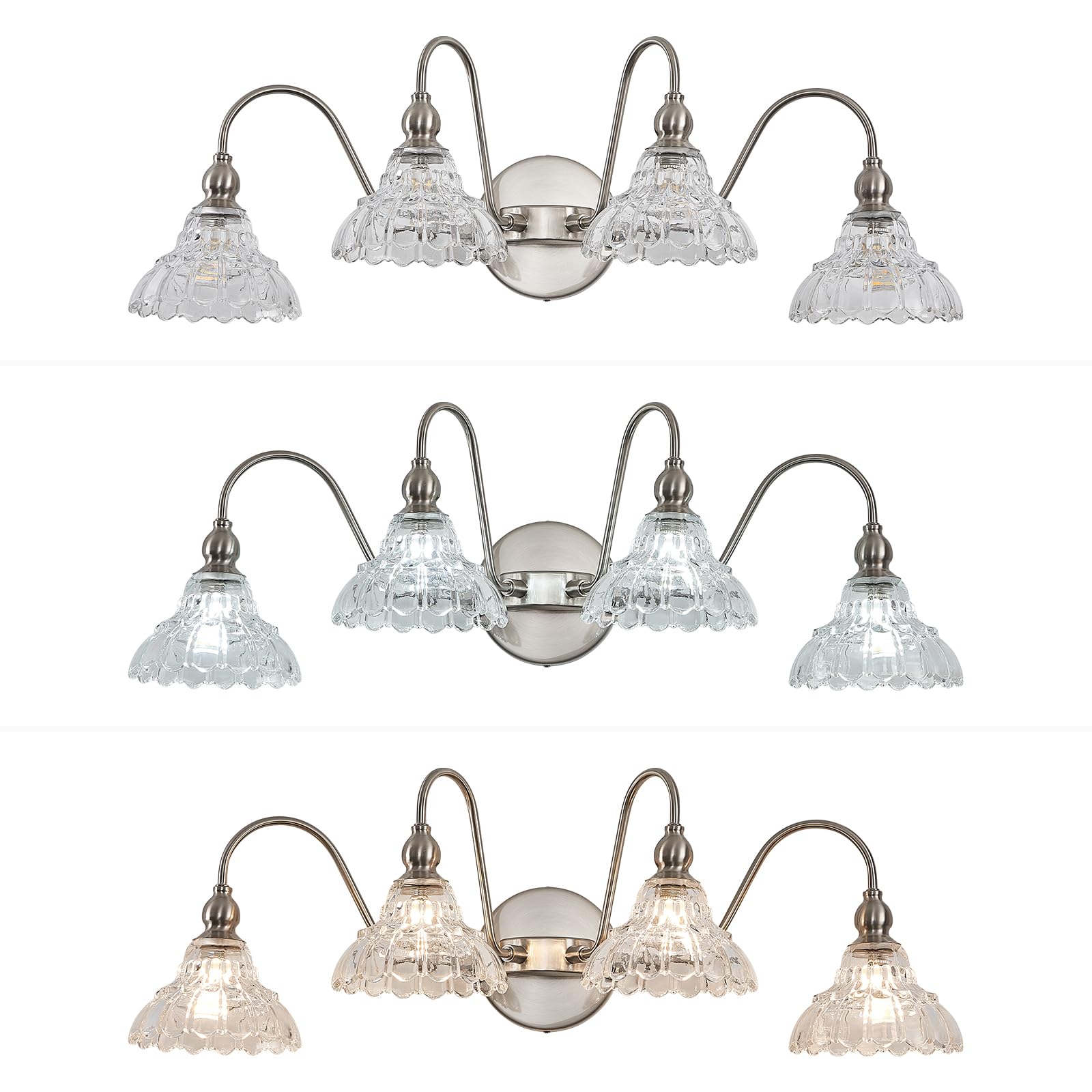 Tlolgt Brushed Nickel Bathroom Vanity Lights Vintage Vanity Lighting Fixtures Pciture Light For Bathroom Bedroom Hallway Living Room