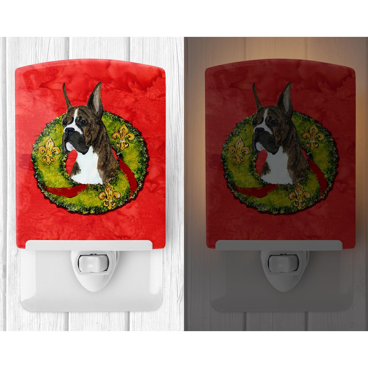 Carolines Treasures Ceramic Night Light, Brindle Boxer, UL-Certified, 6x4x3 inches