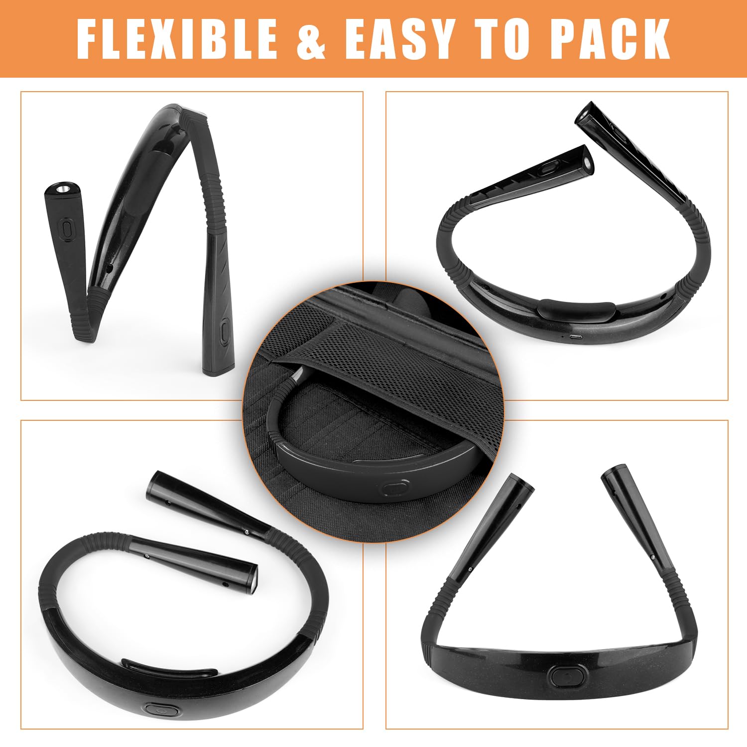 Xiyole Book Light, Reading Light, 3 Modes, 9 Brightness Led Neck Reading Light, Usb Rechargeable, 360  Flexible Light Arm, Hands