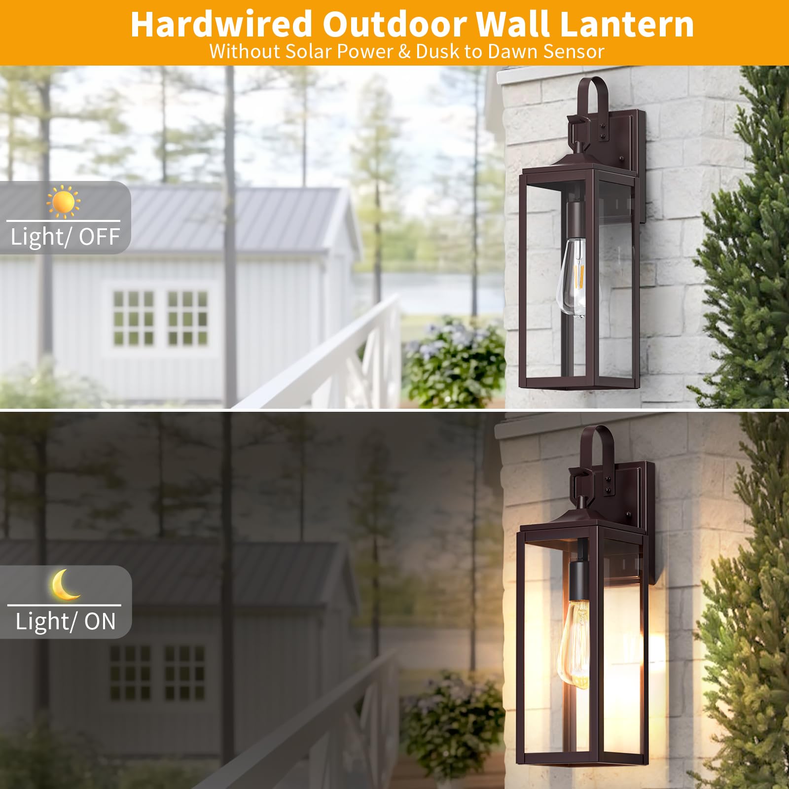 18 Large Outdoor Wall Lights 2 Packs  Modern Brown Exterior Lighting Fixtures  Waterproof Outdoor Sconces Porch Light For House Wall Mount  Farmhouse Wall Lanterns For Front Door  Garage