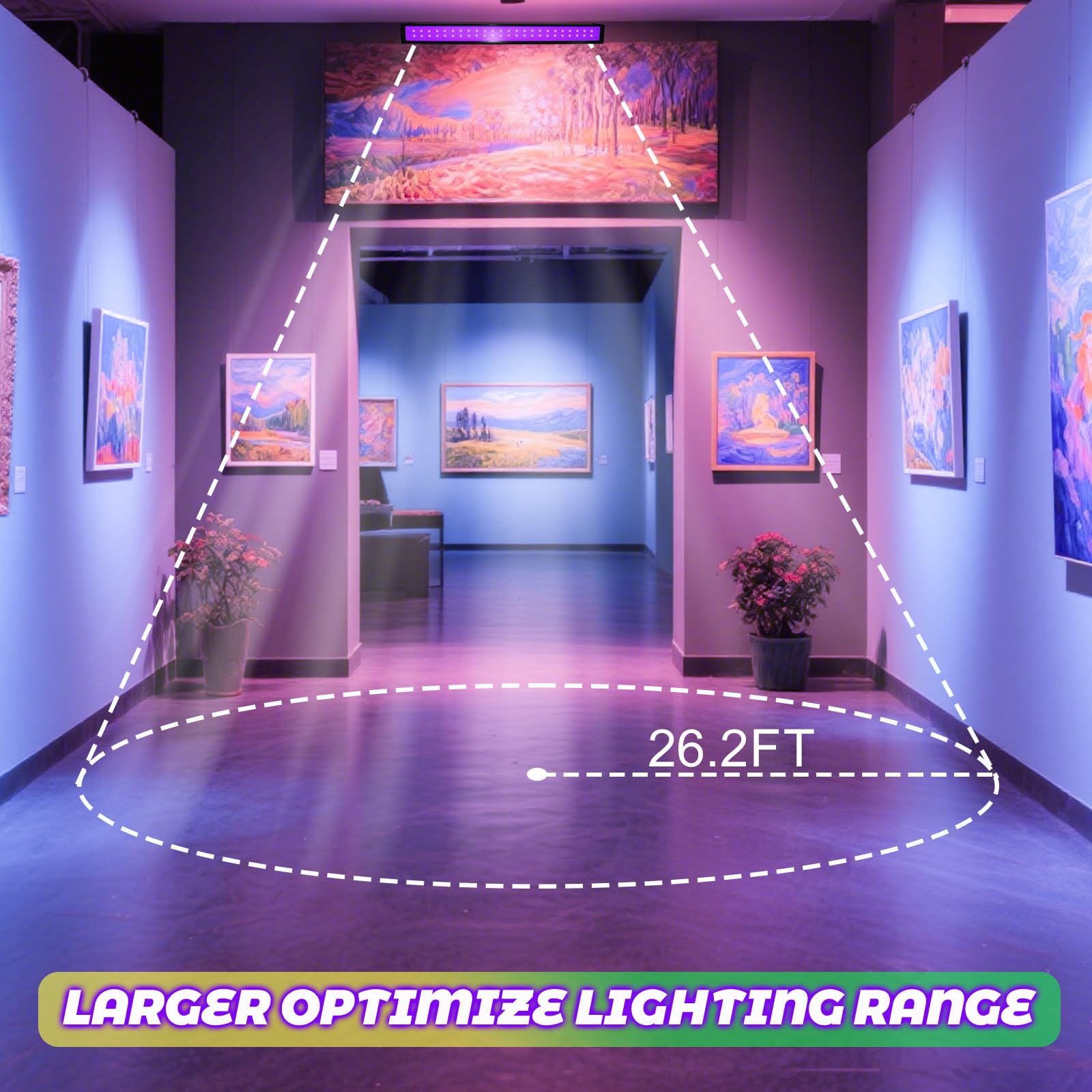 Ycponggon Upgraded 1 Pack 24W Led Black Light Bar  Black Lights Party Supplies For Halloween Glow Fluorescent Party Bedroom Game Room Body discomfort-reducingt Stage Lighting