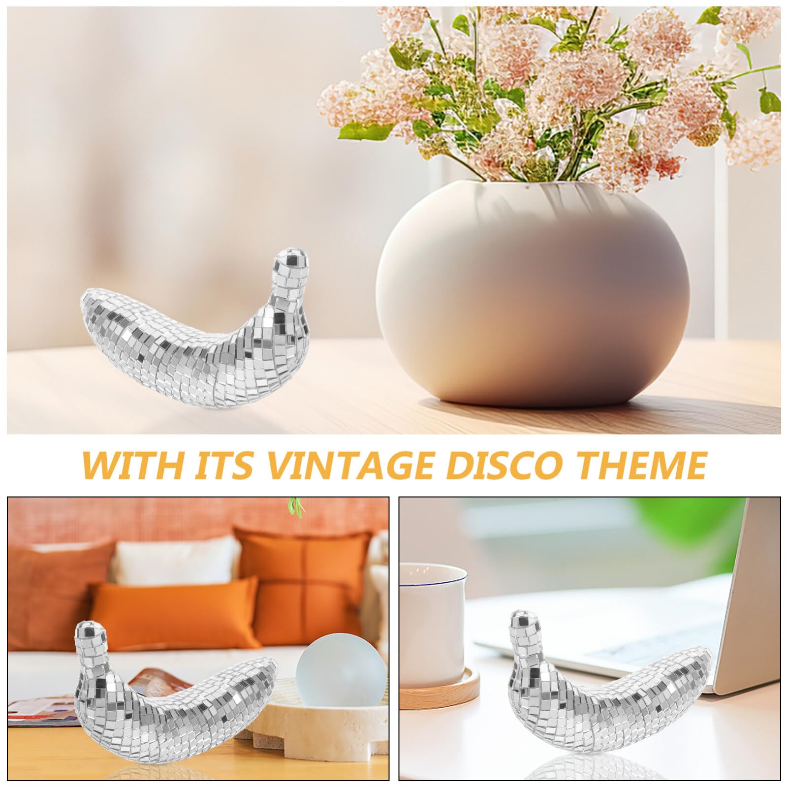 IMIKEYA Fruit Home Decor Disco Ball Ornament Reflective Disco Ornament Multi-Functional Tabletop Decor