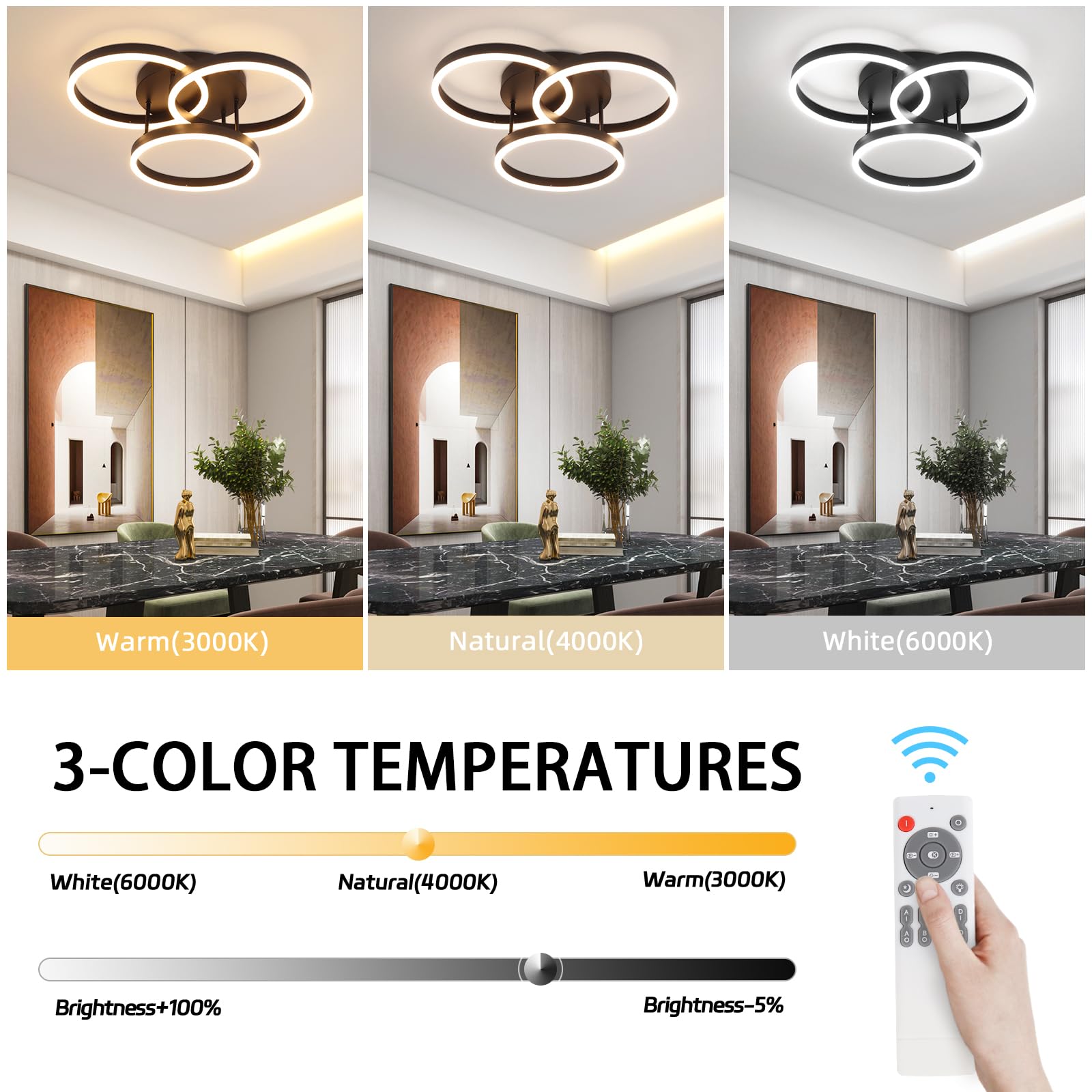 Adisun Led Modern Ceiling Light Fixture,48W Large Flush Mount Ceiling Lights For Living Room,Modern Ceiling Lamps For Living Roo