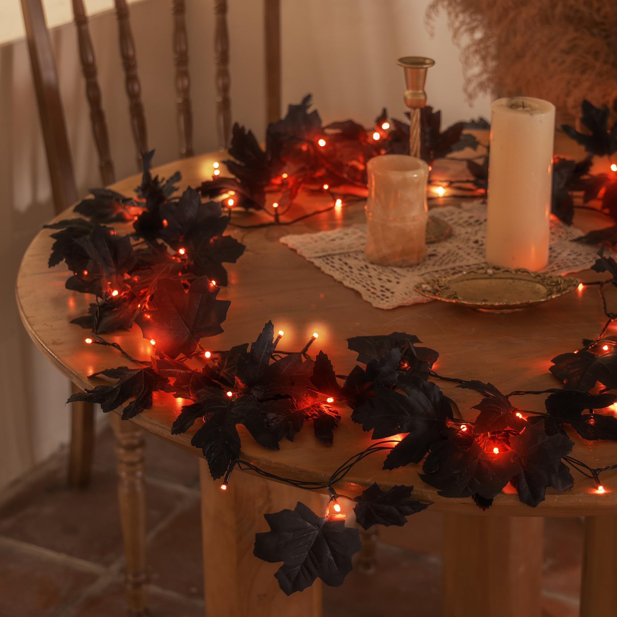 Clycaloor 66ft Maple Leaves String Lights Fall Decor for Home Thanksgiving Decorations Lighted Fall Garland Decorations Thanksgi