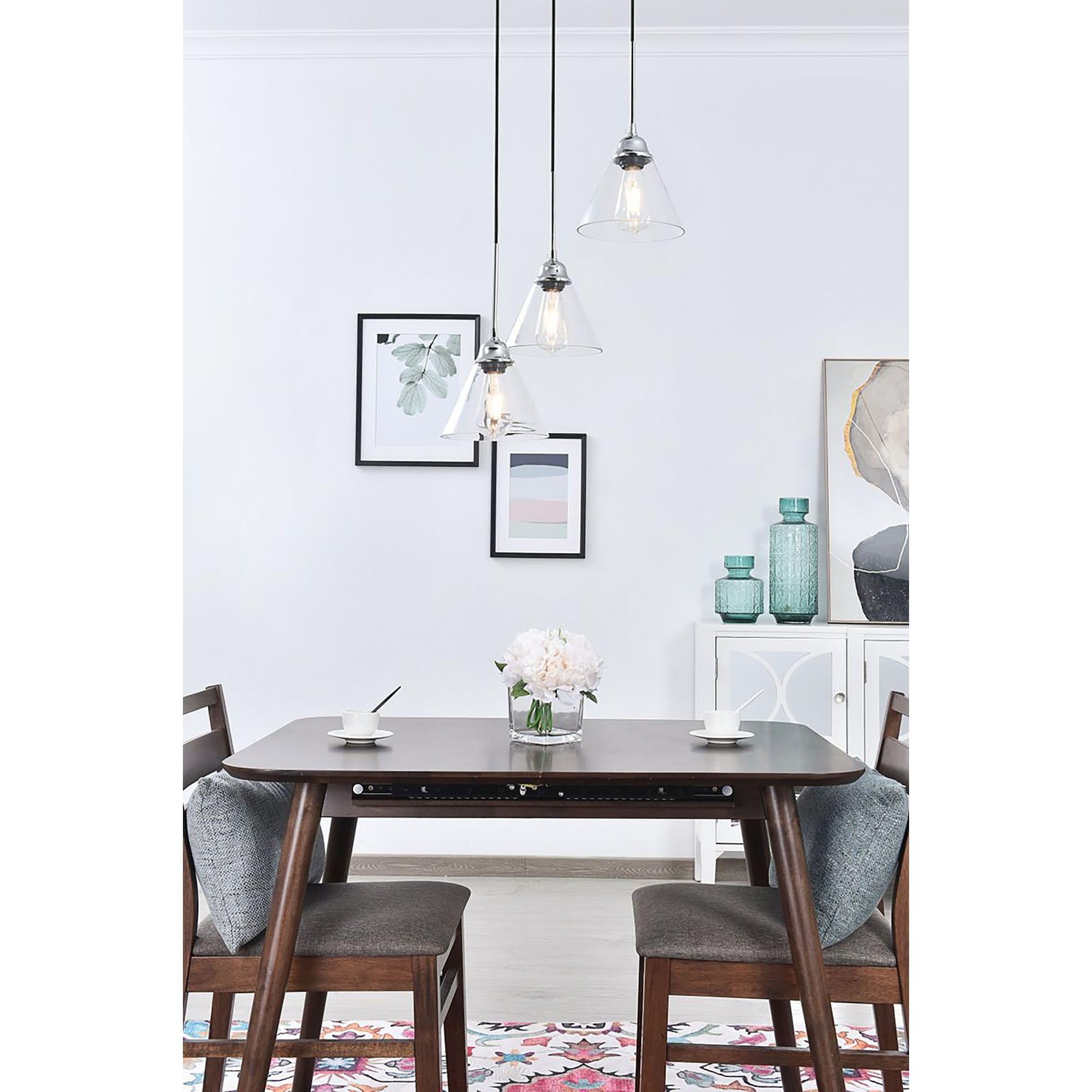 Living District Chrome 3-Light Pendant Light – Modern Indoor Ceiling Fixture, 17.9&quot;W X 7.1&quot;H