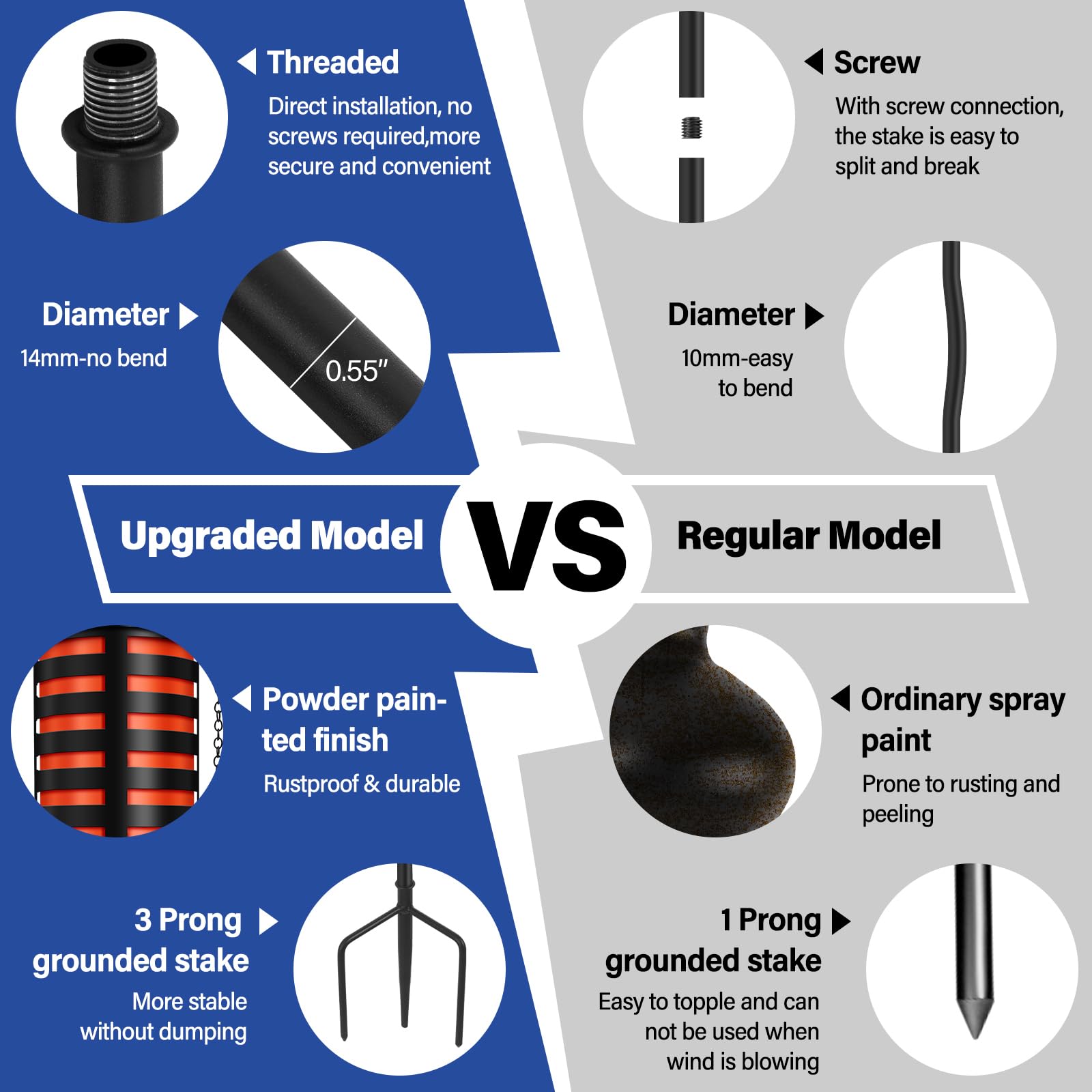 Fan-Torches 6 Pack Citronella Metal Garden Torches, 59-Inch Outdoor Décor For Party & Pathway