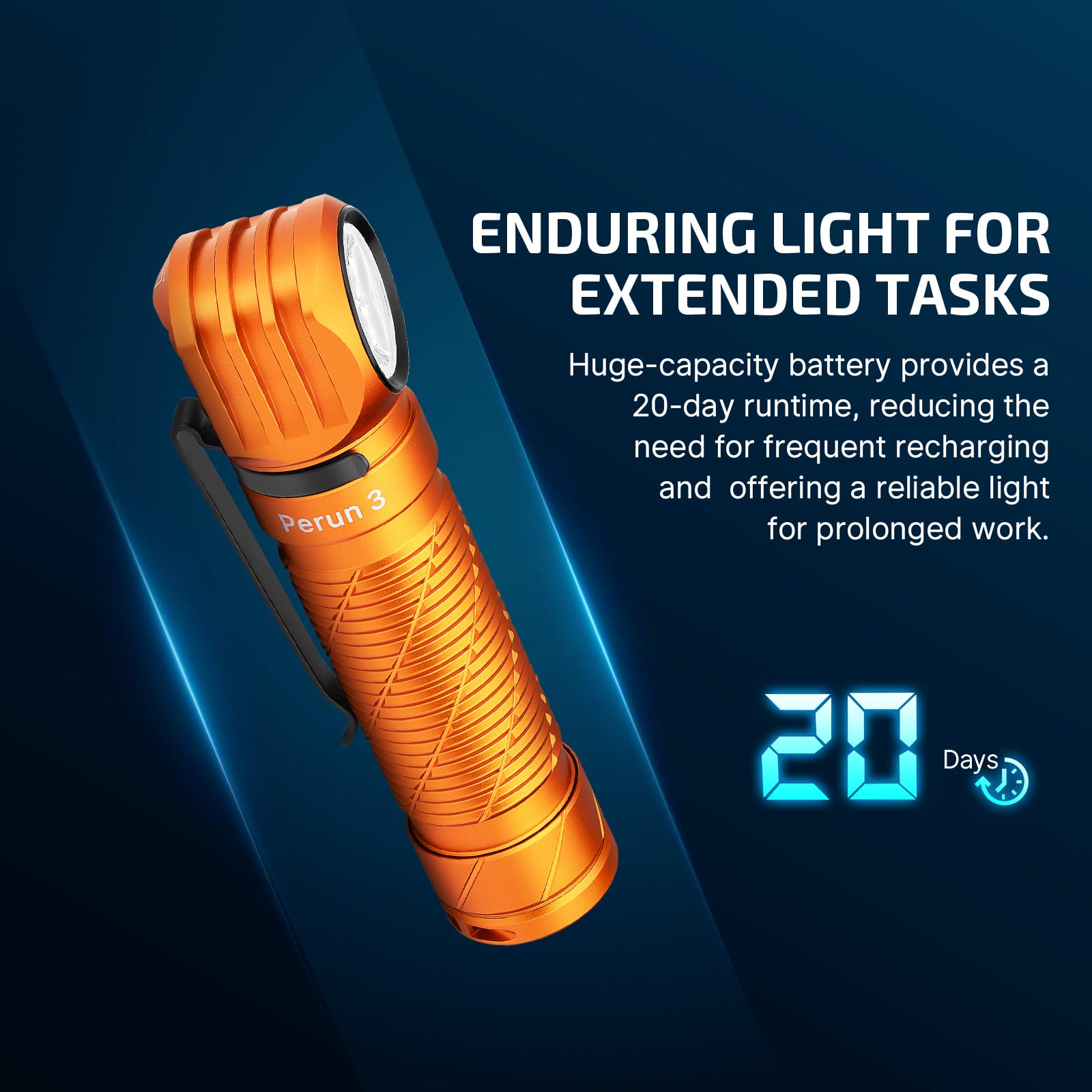 OLIGHT Perun 3 Rechargeable Headlamp Flashlight, 3000 Lumens, Waterproof, Orange, Model O-PERUN3-OG-300000