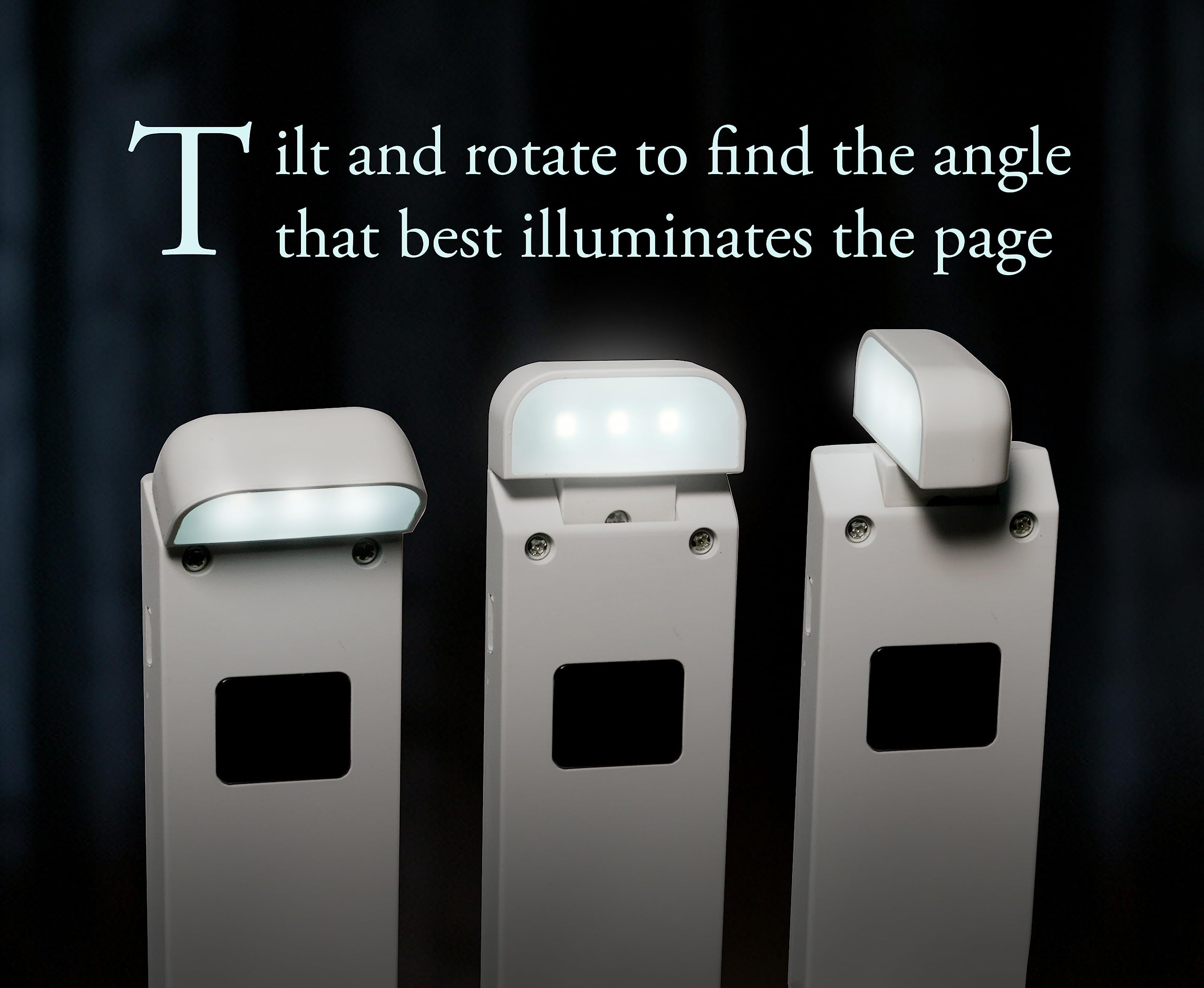 VViViD Book Light, Rechargeable, Reading in Bed Stepless Dimmable, Studying, Working, Vacations (Bookmark Clip)