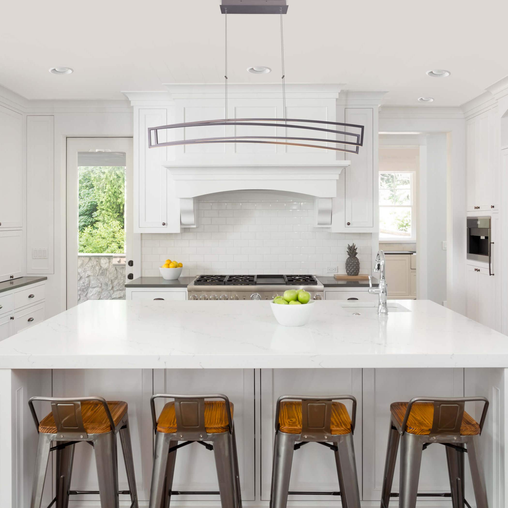 Vonn Sirius 46&quot; Silver Linear Chandelier Lighting Fixture With Integrated Led, Aluminum