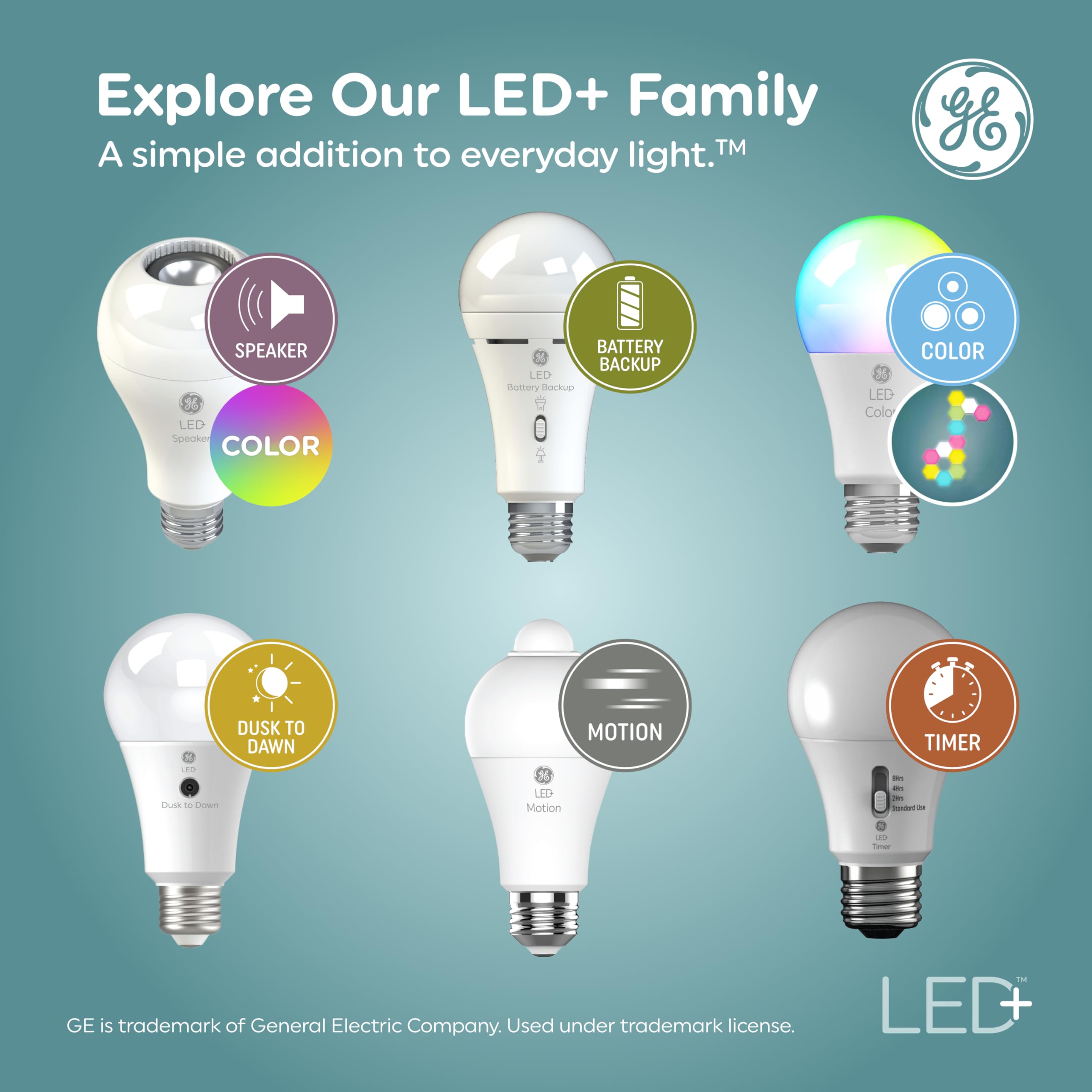 GE LED+ Color Changing Hexagon Tile Panels, 6 Count, Remote Control, Dorm Room Essentials, No App or Wi-Fi Required