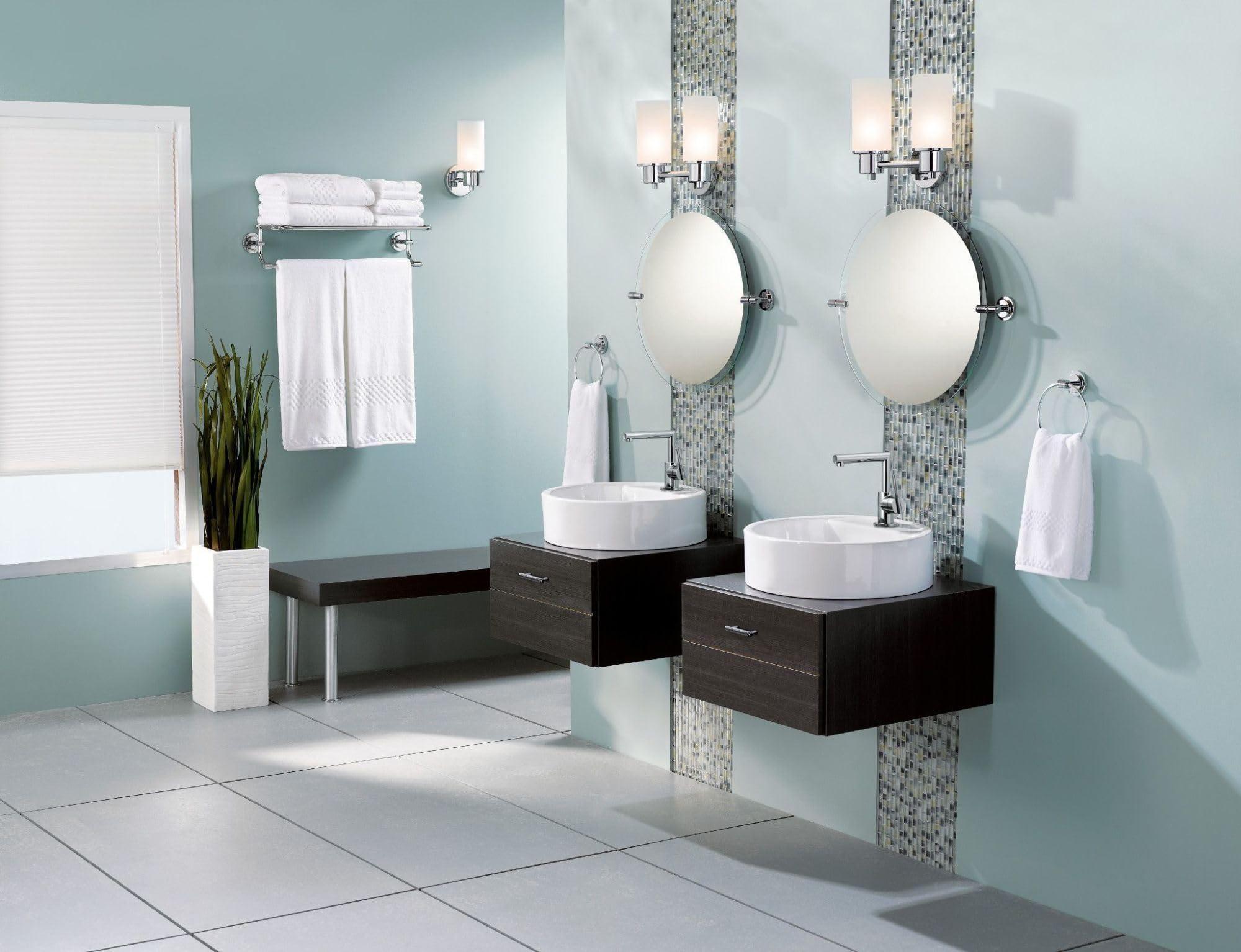 Moen Dn0762Ch Iso 2-Light Dual-Mount Bath Bathroom Vanity Fixture With Frosted Glass, Chrome