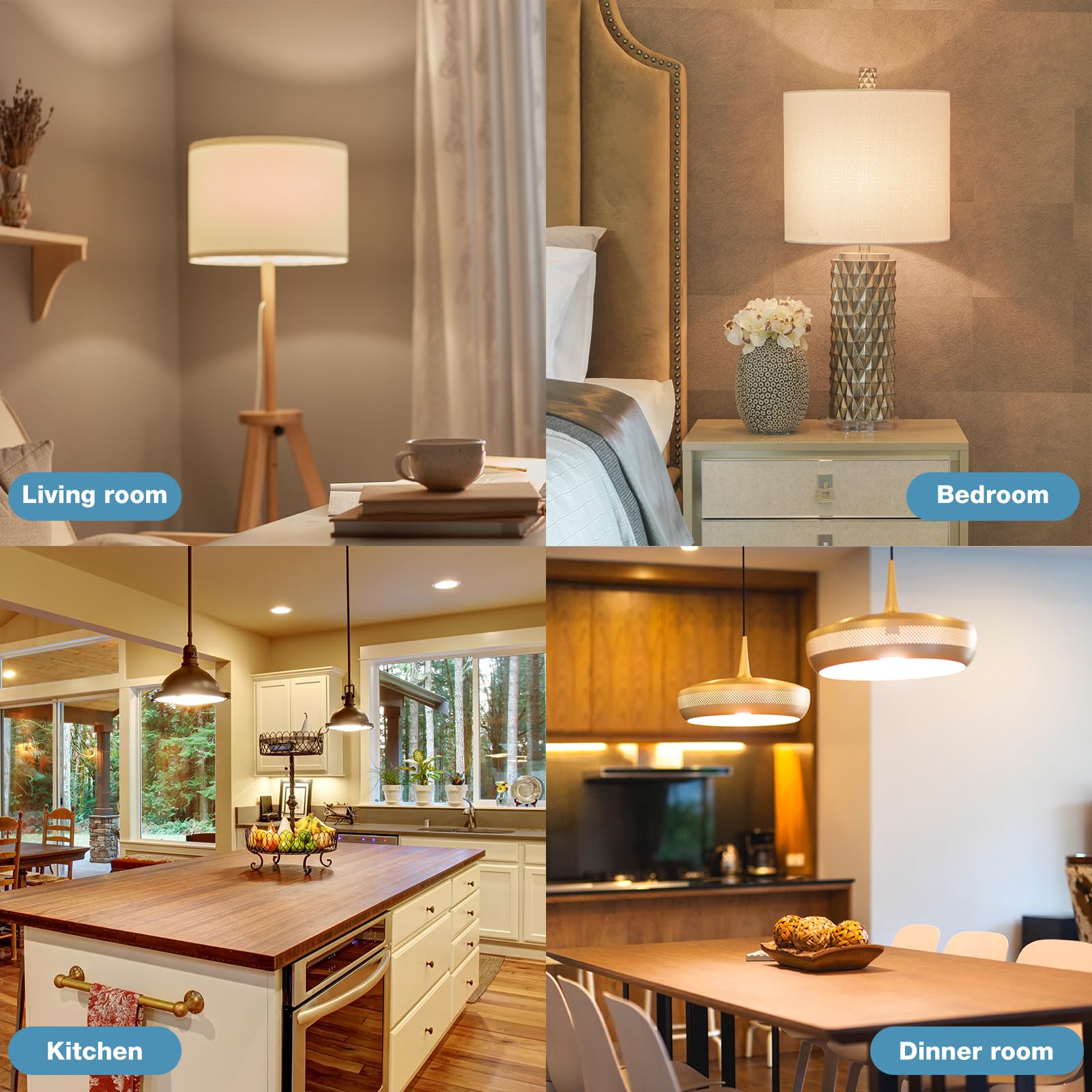 DEGNJU LED Light Bulbs, 60 Watt Equivalent LED Bulbs A19, 2700K Soft White, 800 Lumens, E26 Standard Base, Non-Dimmable, 8.5W Wa