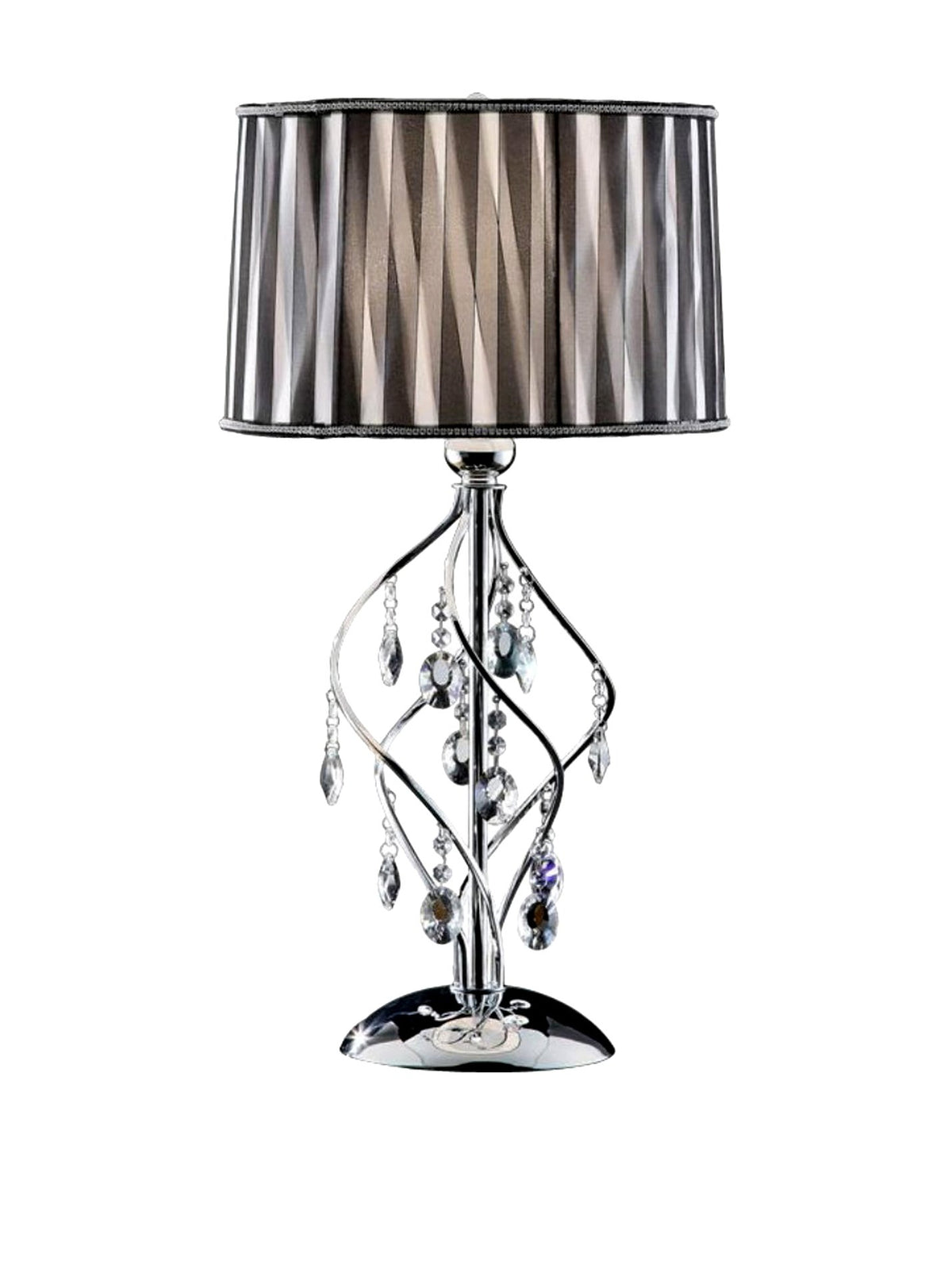 Ore International K-5123T Lady Crystal Table Lamp, 16&quot; x 16&quot; x 31&quot;, Silver