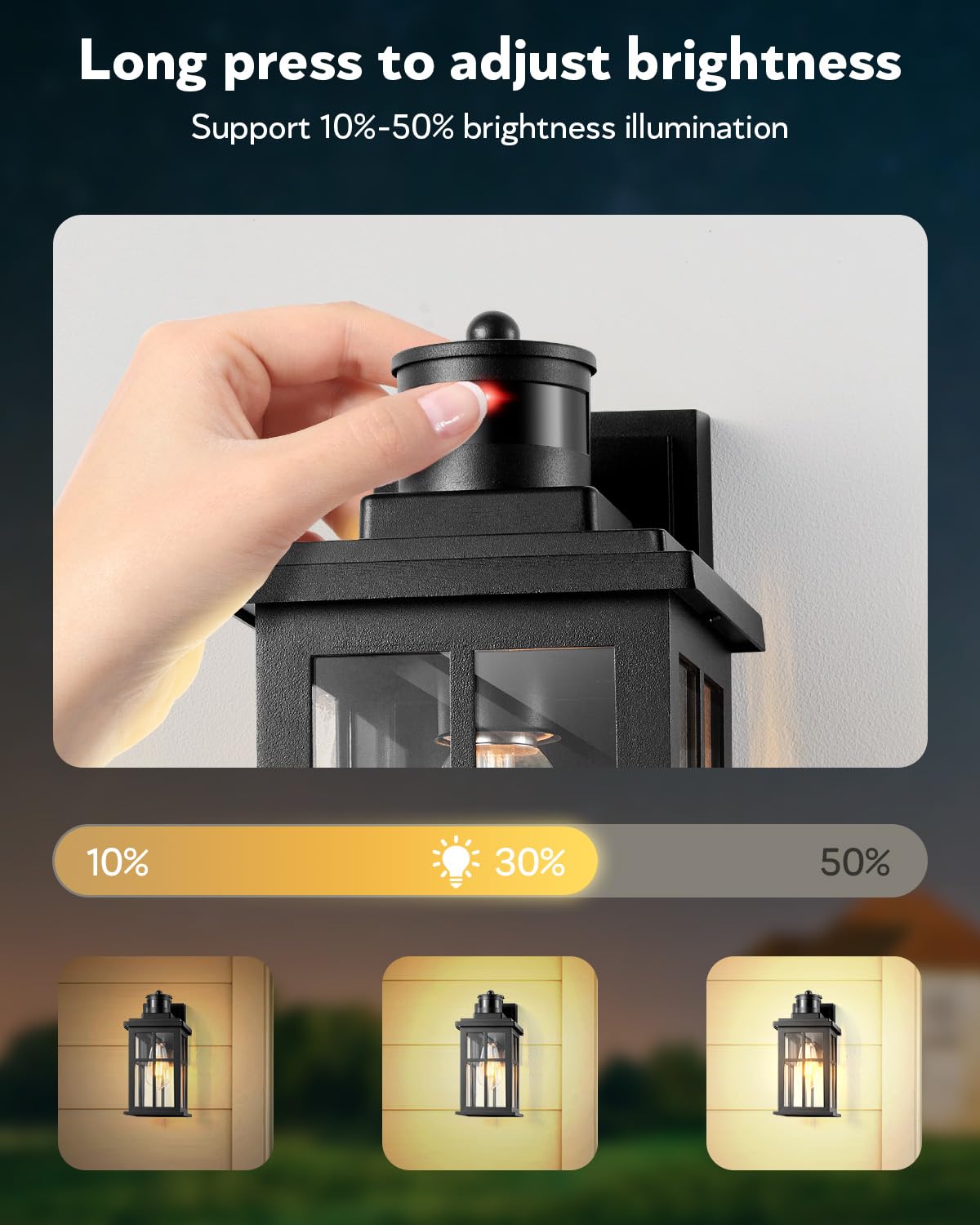 OPAXIS Motion Sensor Outdoor Light, Black, Waterproof Aluminum, Model P8149, Dusk to Dawn, Anti-Rust, Ideal for Porch, Garage, Doorway