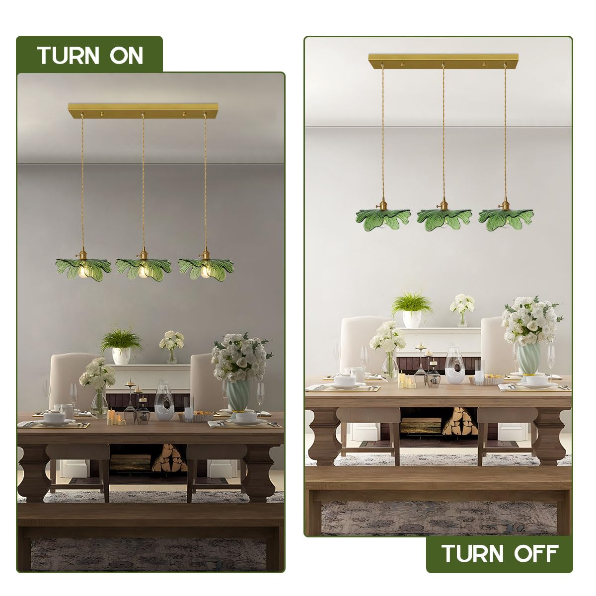 Auwieou Mid Century Modern Chandelier 3 Light Glass Pendant Lights With Hand Blown Amber Glass Shade Brass Pendant Light Farmhou