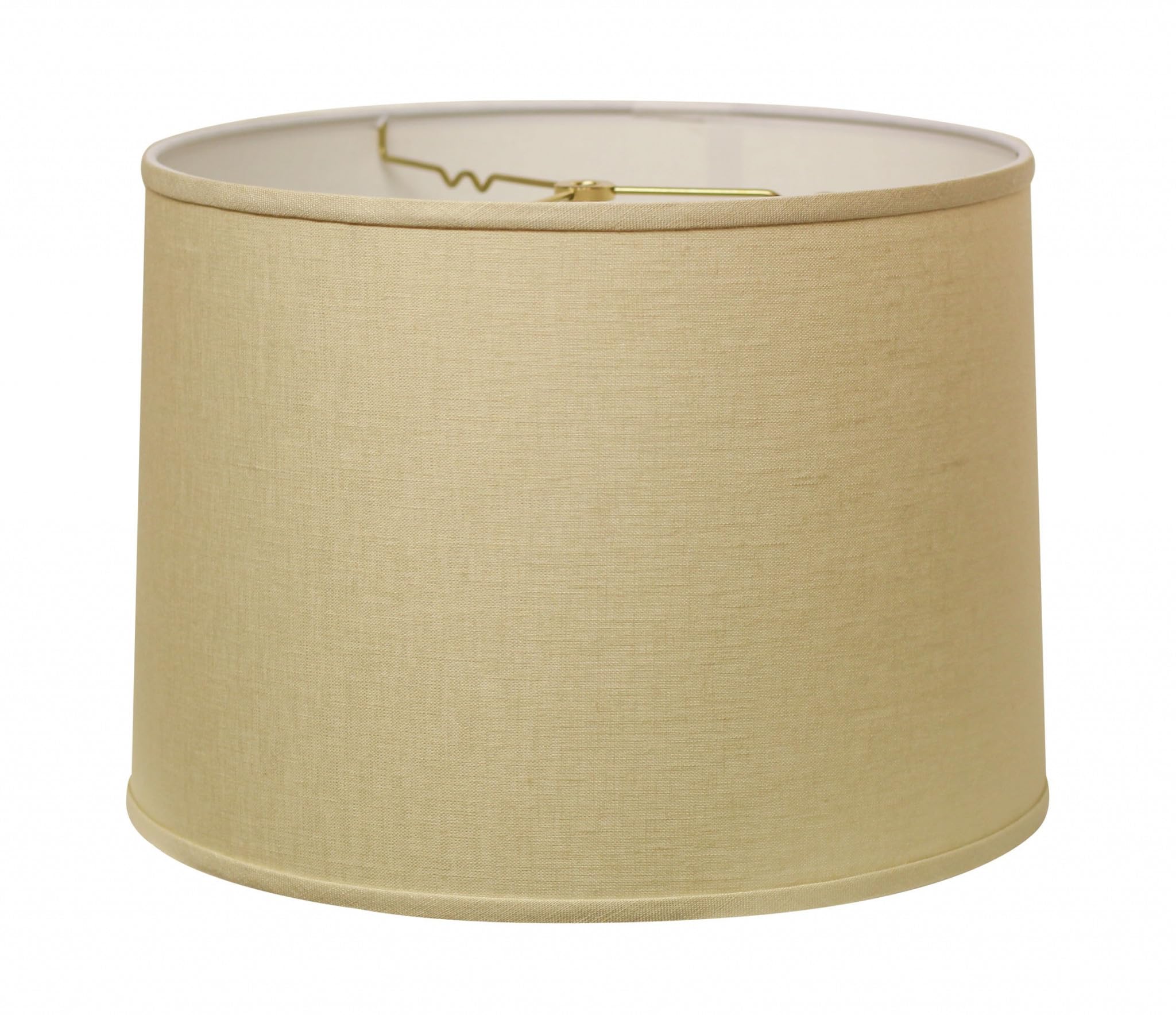 HomeRoots Linen Lampshade - 13in Parchment Beige Drum Shade, Warm White Color
