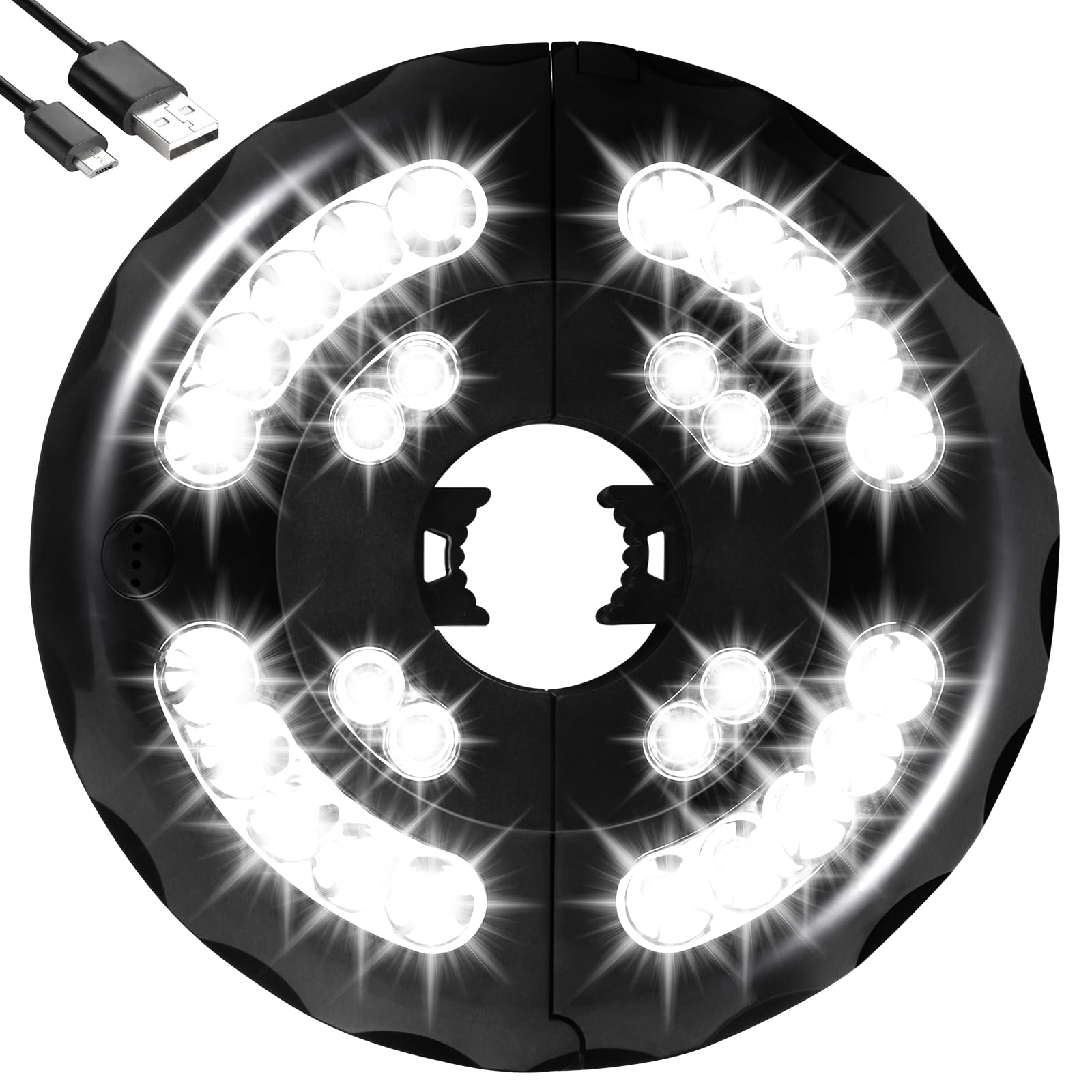 INKEER Dual-Power Patio Umbrella Light, Rechargeable & Battery Operated, 3 Lighting Modes, Cool White, Model in-28-warm