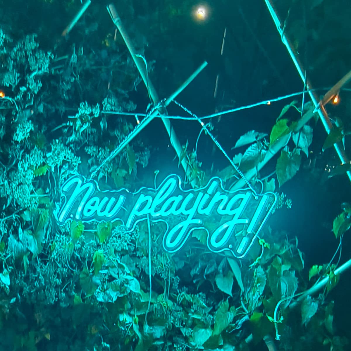 Voncitedn Now Playing Neon Sign, Acrylic LED Light, 22.8x8.3 Inch, Remote Control, Dimmable, Ice Blue