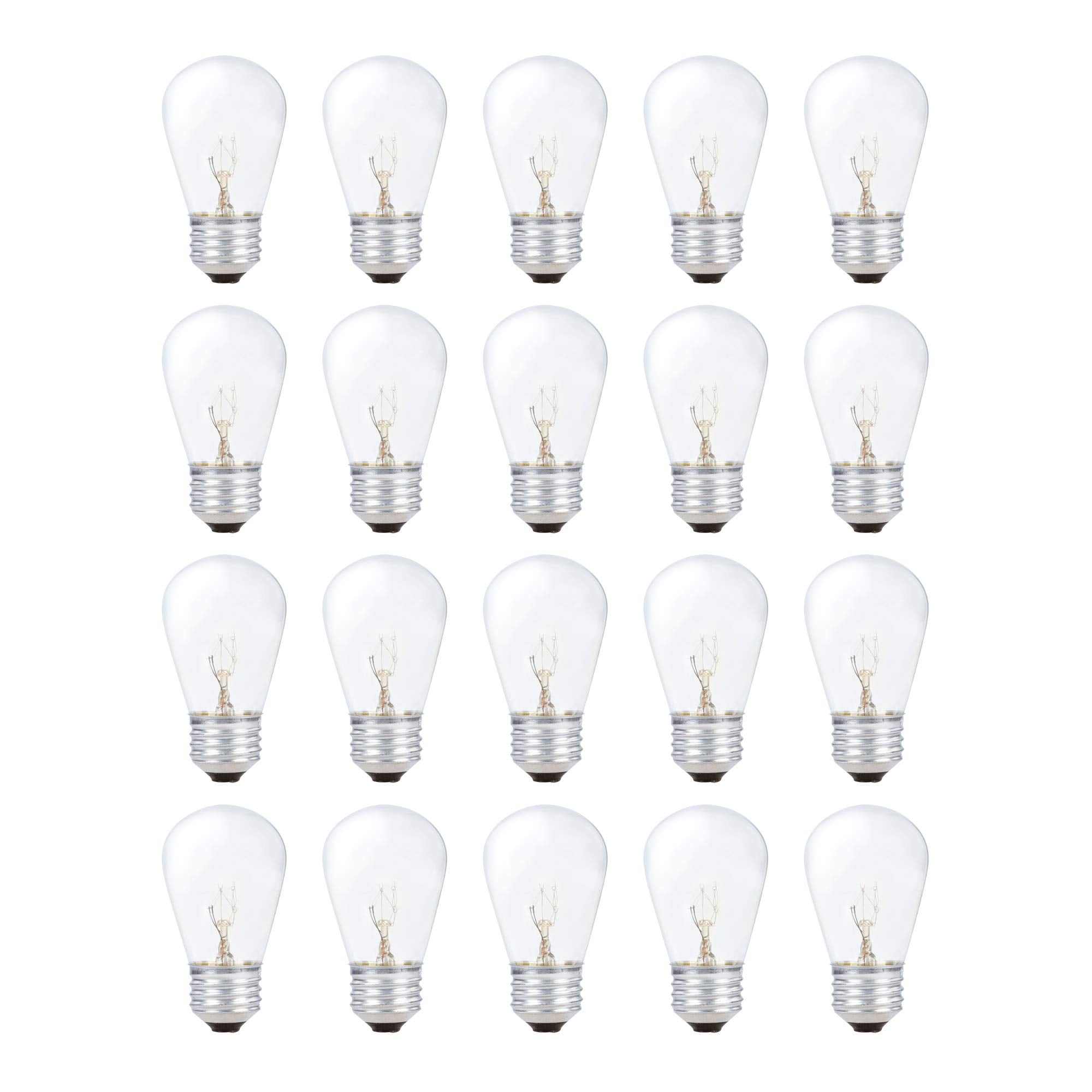 Simba Lighting S14 Replacement Bulb 11W E26 Medium Screw Base, 20 Pack, 2700K Warm White, Dimmable