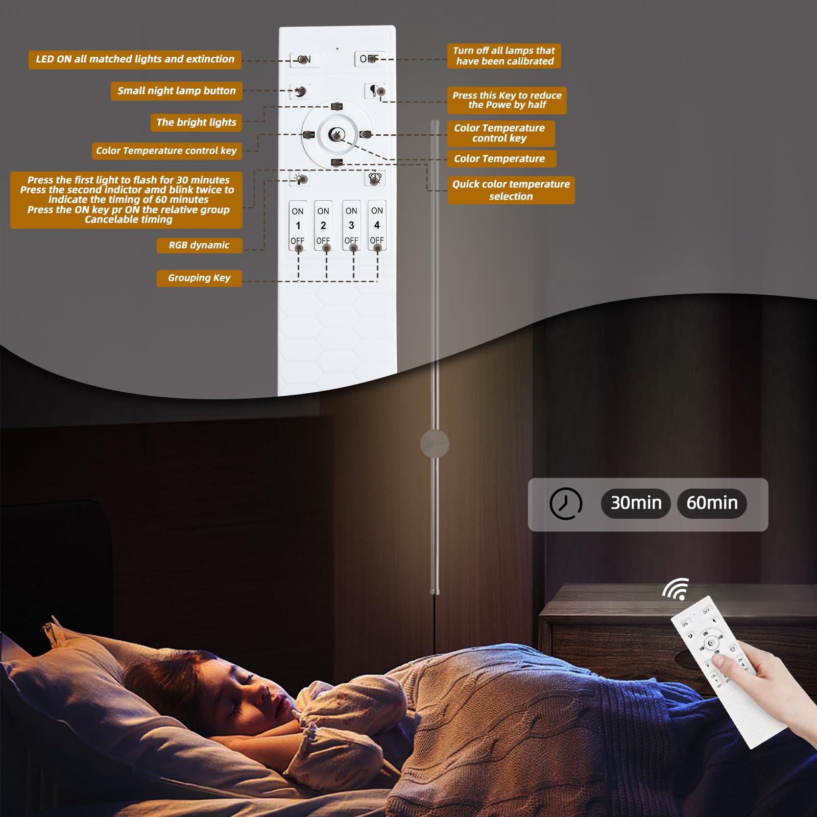Keluoly Dimmable Plug In Wall Sconce Set Of 2, Chrome 39.37" Led Wall Light With Remote, Adjustable Color Temperature Brightness Wall Lamp With Timer For Living Room,Bedroom And Accent Lighting