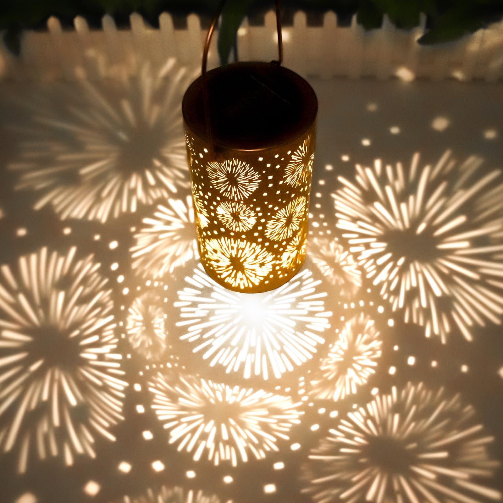 DIBIEECN Fireworks Solar Gardening Gifts Lanterns, Garden Decor for Outside, Pattern Solar Decorative Lights Waterproof, Outdoor