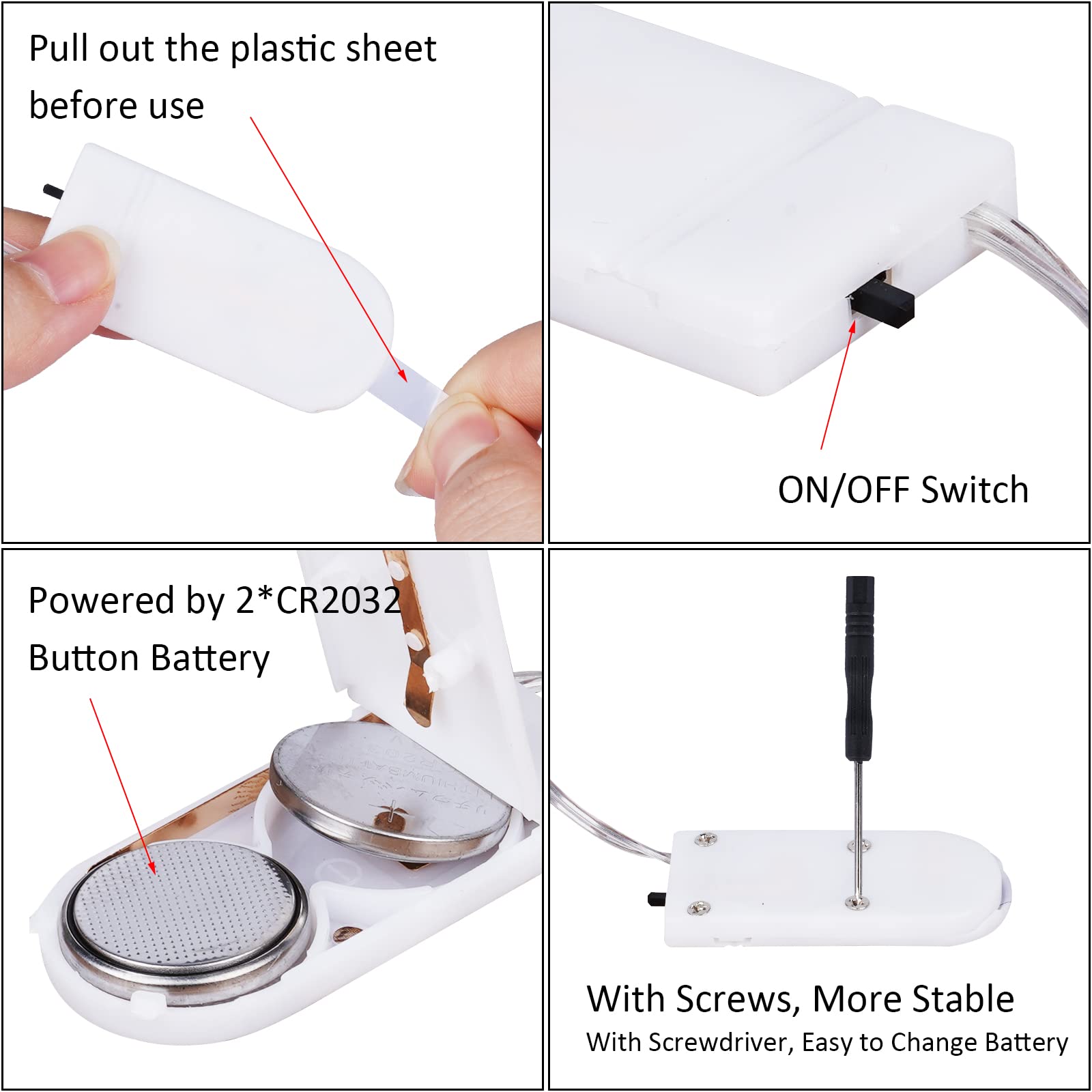 Omika Battery Operated Led Uv Black Lights, 2 Pack 6.56Ft, Flexible Purple Fairy String Lights For Party Décor, Model Bg-Uv-Bo-3