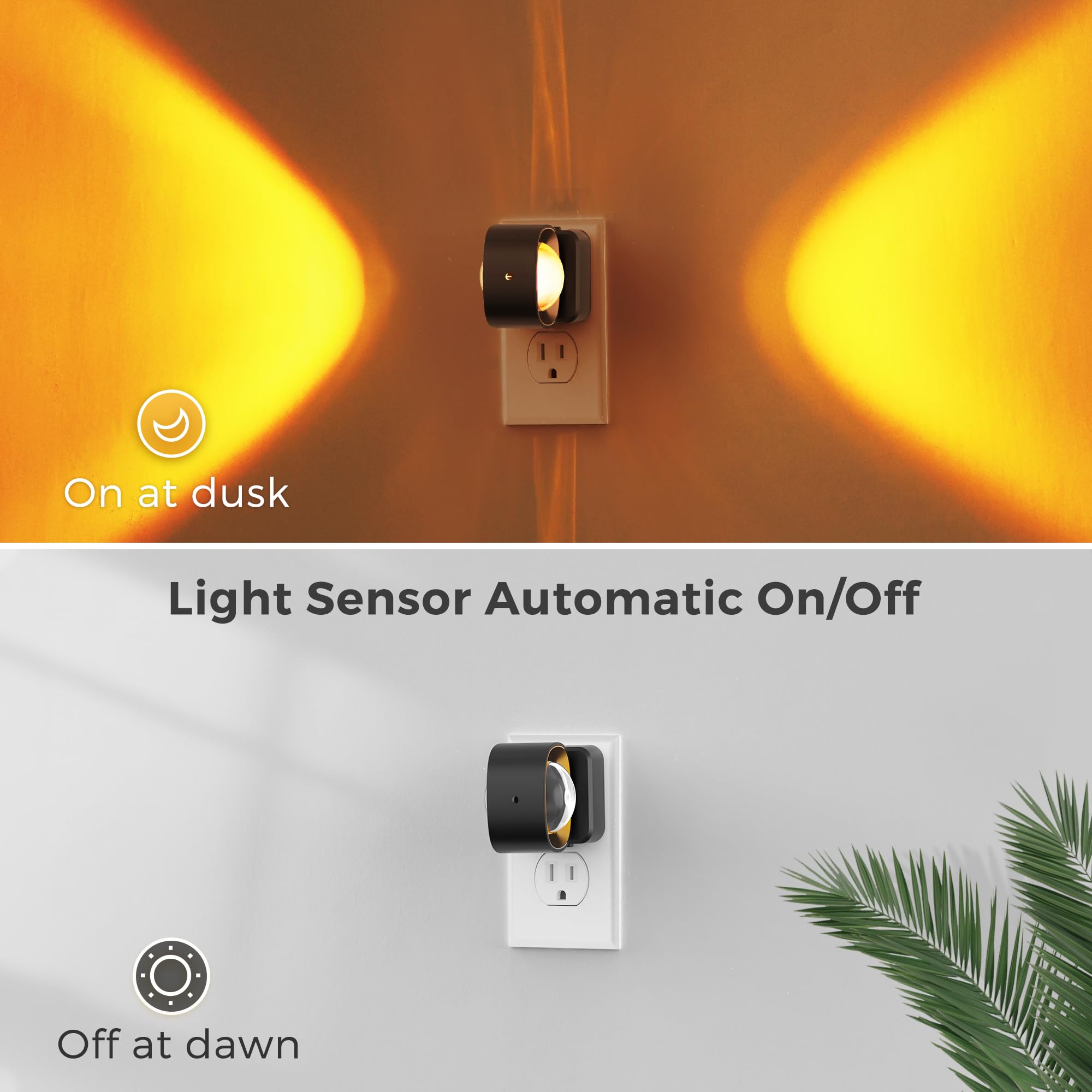 L LOHAS LED Night Light Projector, RGB Color Changing with Dusk to Dawn Sensor, 1 Pack, Model A-GY-154-09-US