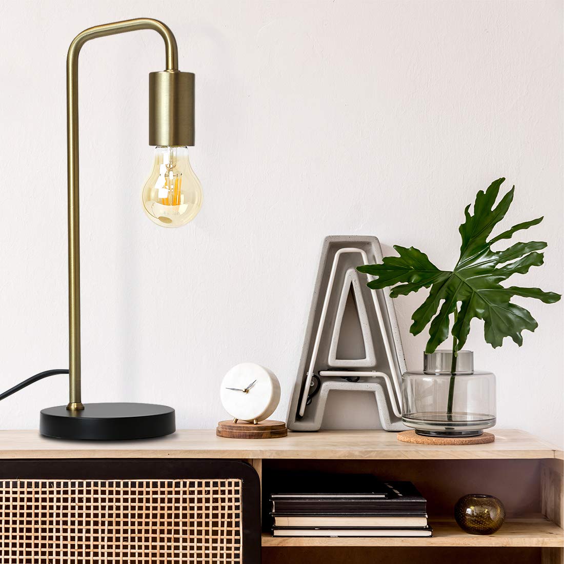 O?Right Industrial Desk Lamp, 100% Metal Lamp, Ul Certified Ceramic E26 Socket, Minimalist Design For Home Decoration, Table Lam