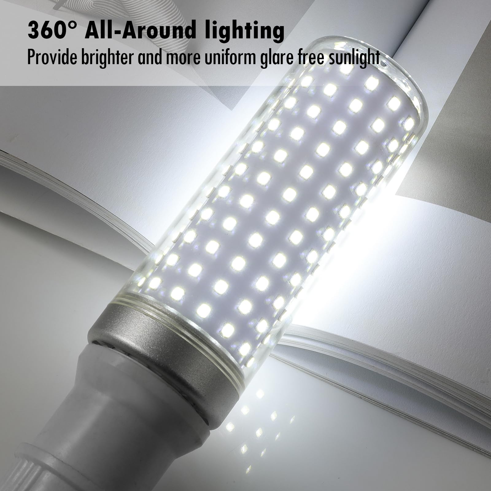 Syited E26 Led Bulbs, 40W Led Light Bulbs Equivalent 400W, 4000K Warm White Light, Not Dimmable,Ac 85-265V, E26 Light Bulbs (4 P