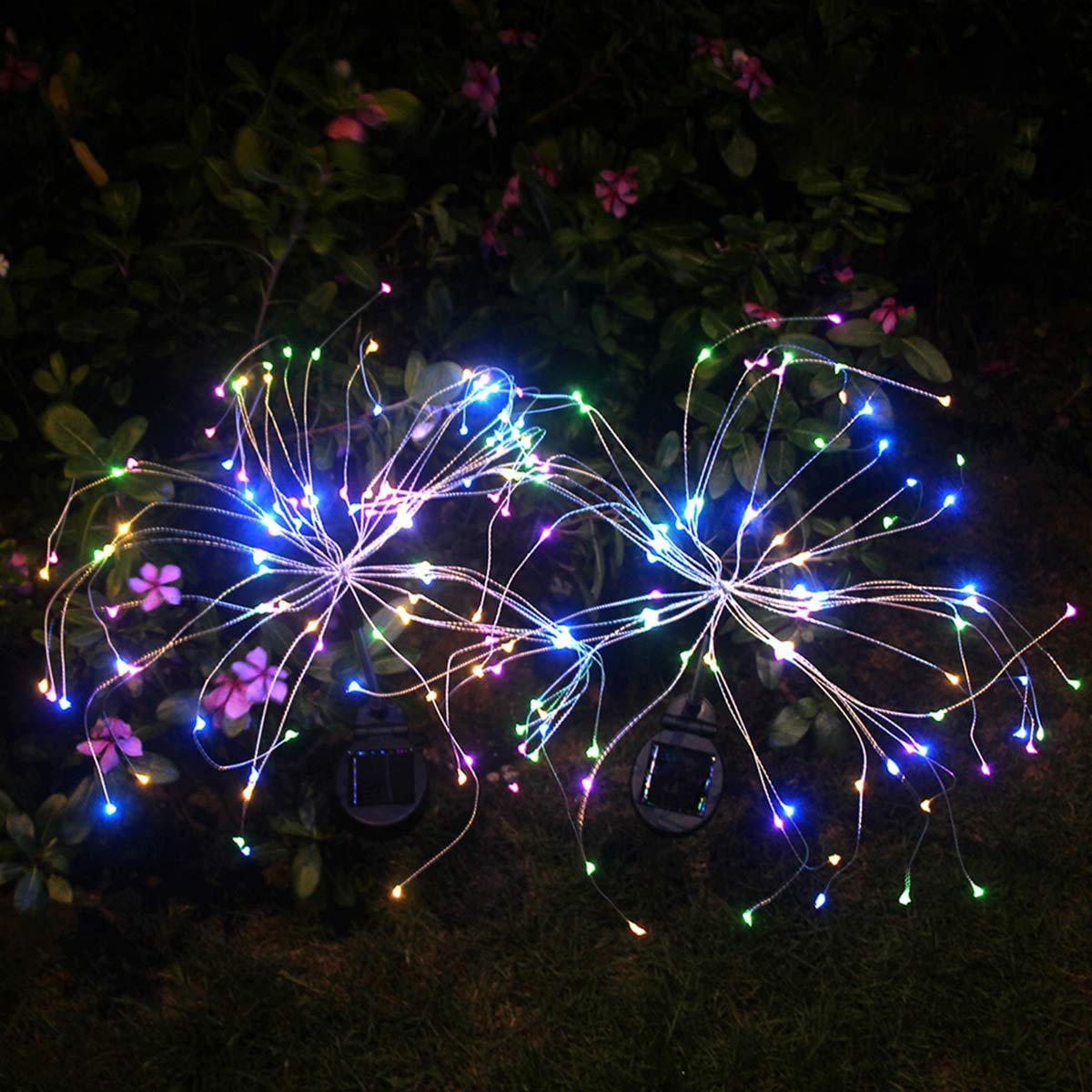Amashop Outdoor Solar Garden Lights105 LED Solar Powered Decorative Stake Landscape Light DIY Flowers Fireworks Stars for Walkwa