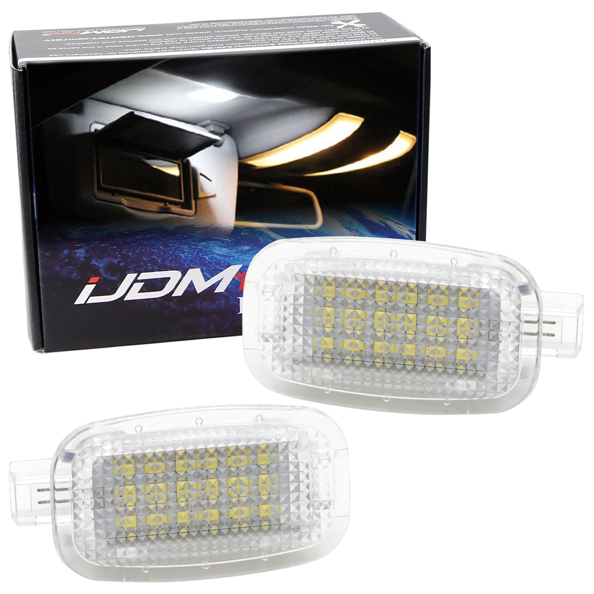 iJDMTOY Xenon White LED Side Door Courtesy Lamp Compatible With Mercedes-Benz C E S R G ML CL SL GL GLK Class  OEM Replacement as Footwell  Vanity Mirror  Trunk or Glovebox Lights