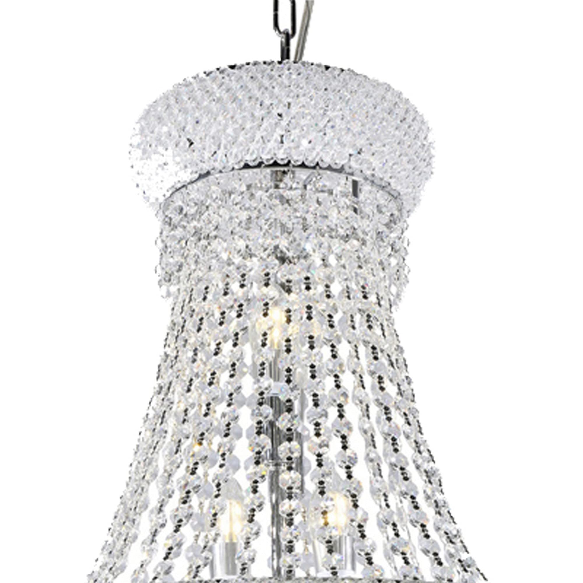 Benzara Crystal Ceiling Lamp Chandelier Design Clear Model BM240871