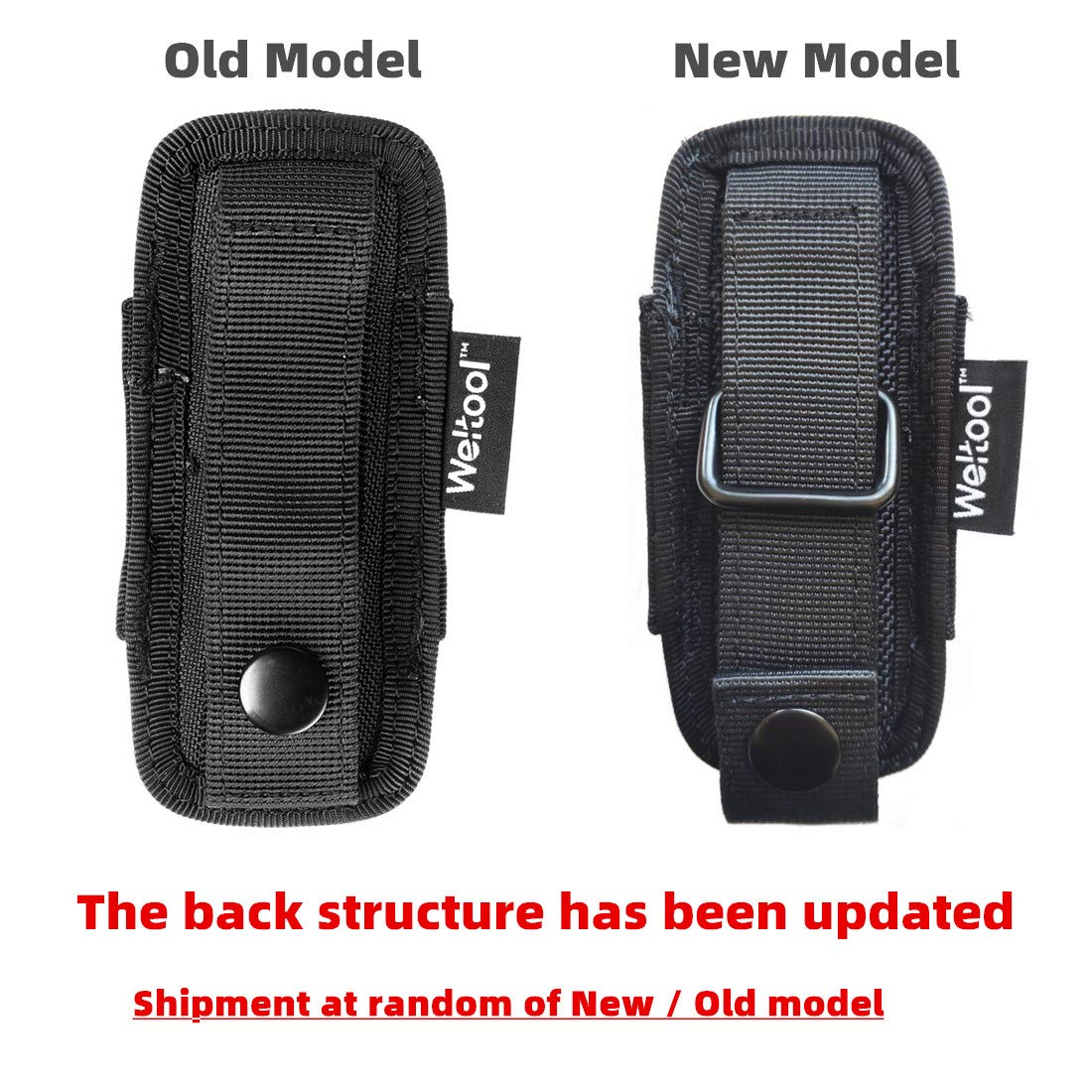 Weltool Open Top Flashlight Holster for MAGLITE & Streamlight, Nylon, FH3, 1.15-1.25in Dia, Black