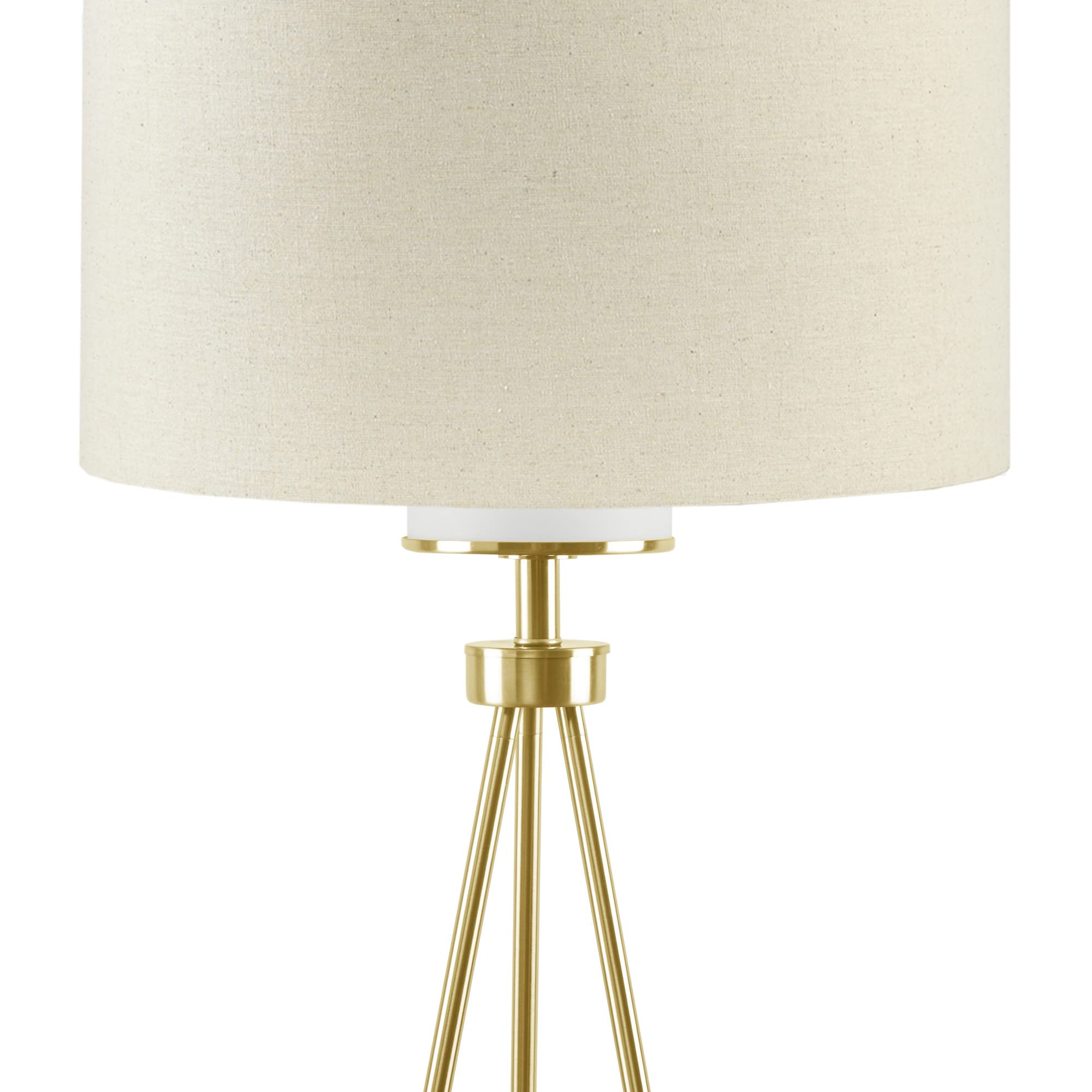INK+IVY Pacific Floor Lamp - Tripod Gold Metal Base, White Drum Shade, 20inDia x 66.5inH, Model FPF21-0367
