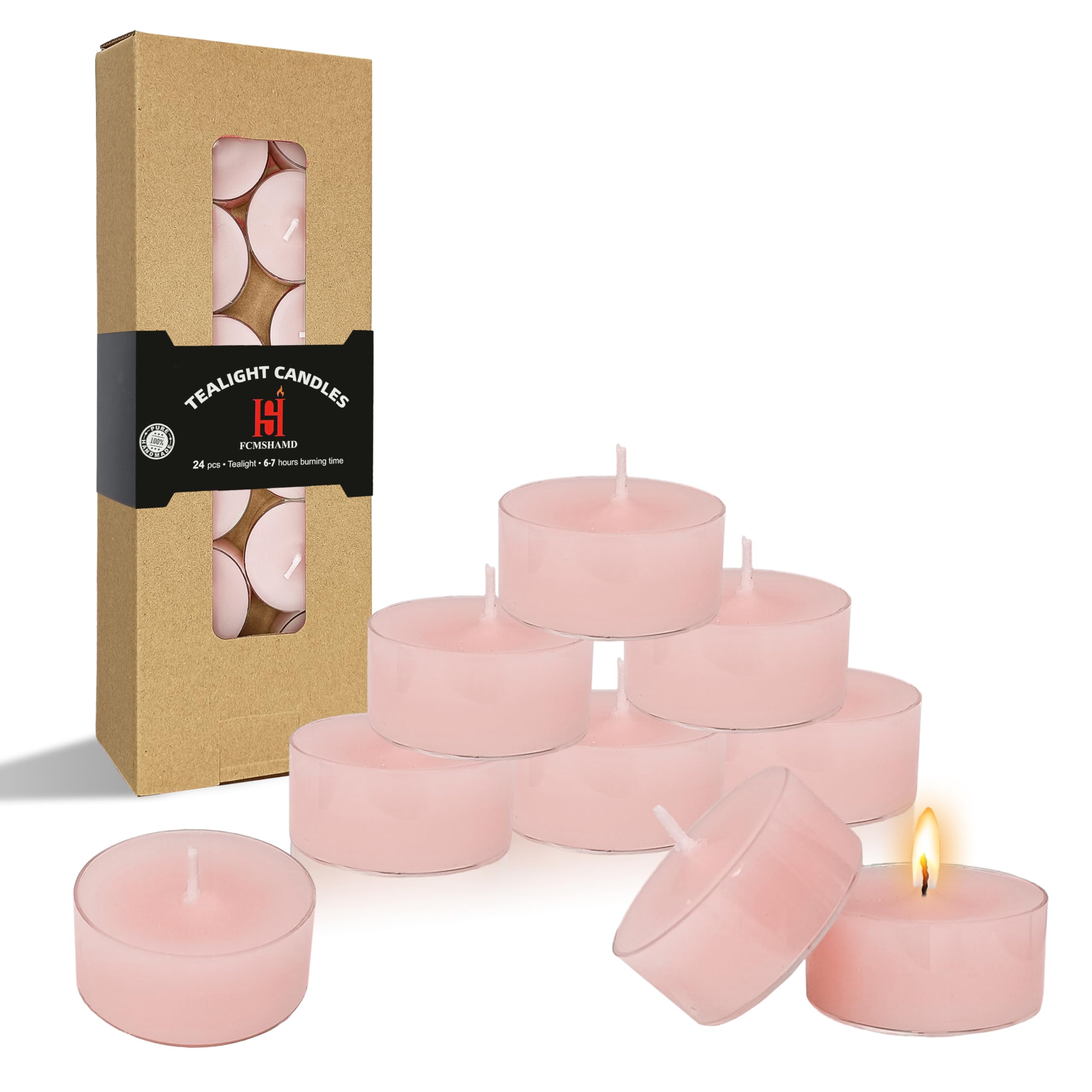 Gardenia Scented Tealight Candles  White Scent Tea Lights Candles Clear Cup  24 Pack Colored Tealights Candle  6 Hour Burn Time Tea Candles for Party  Decor  Spa  Shabbat