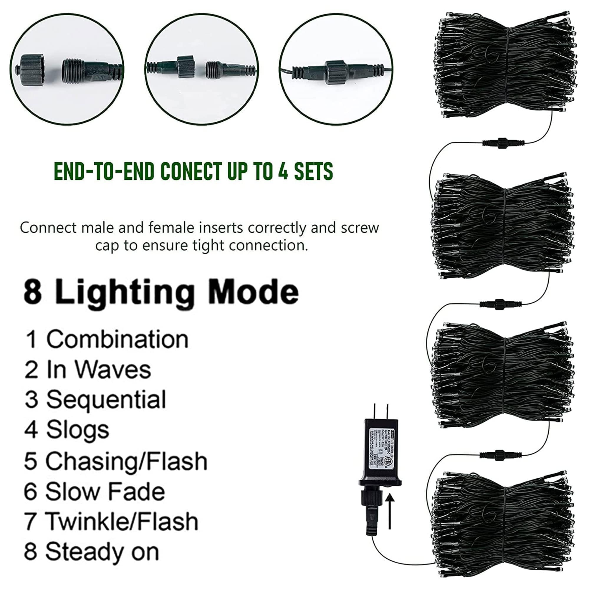 Tw Shine 200 Led Purple Halloween Lights, 66Ft Waterproof With 8 Modes, Indoor/Outdoor Decorations, Model Hb-200Coi