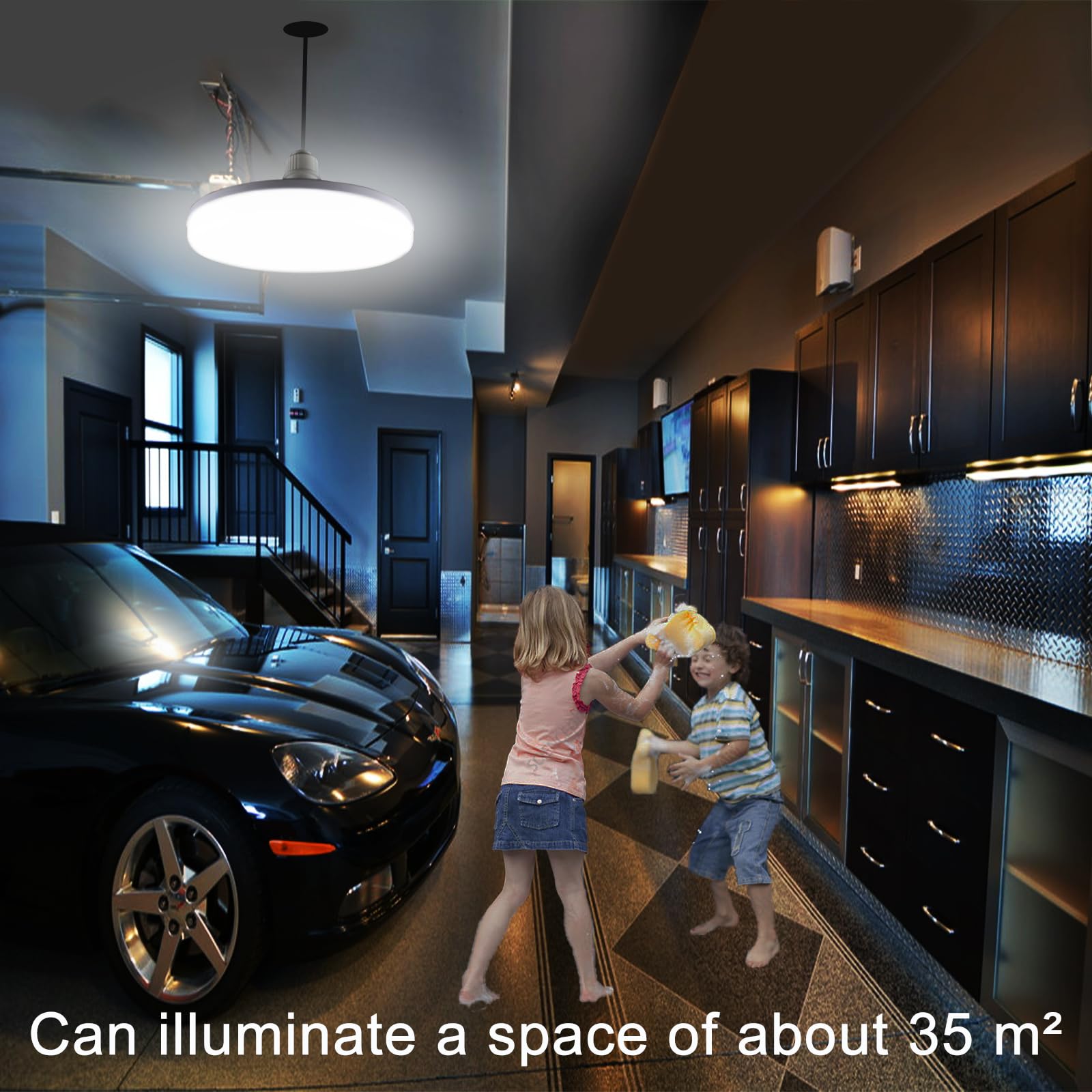 Ncbcnb E27 Ufo Garage Light Bulb 330W Equivalent Efficient 50W 9Inch 4000Lm, Led Light Bulbs, 6500K Daylight White Light E27/26