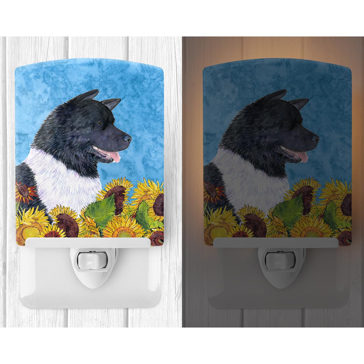 Carolines Treasures Ceramic Night Light, Akita Design, UL-Certified, 6x4x3 inches, Multicolor, Model SS4154CNL